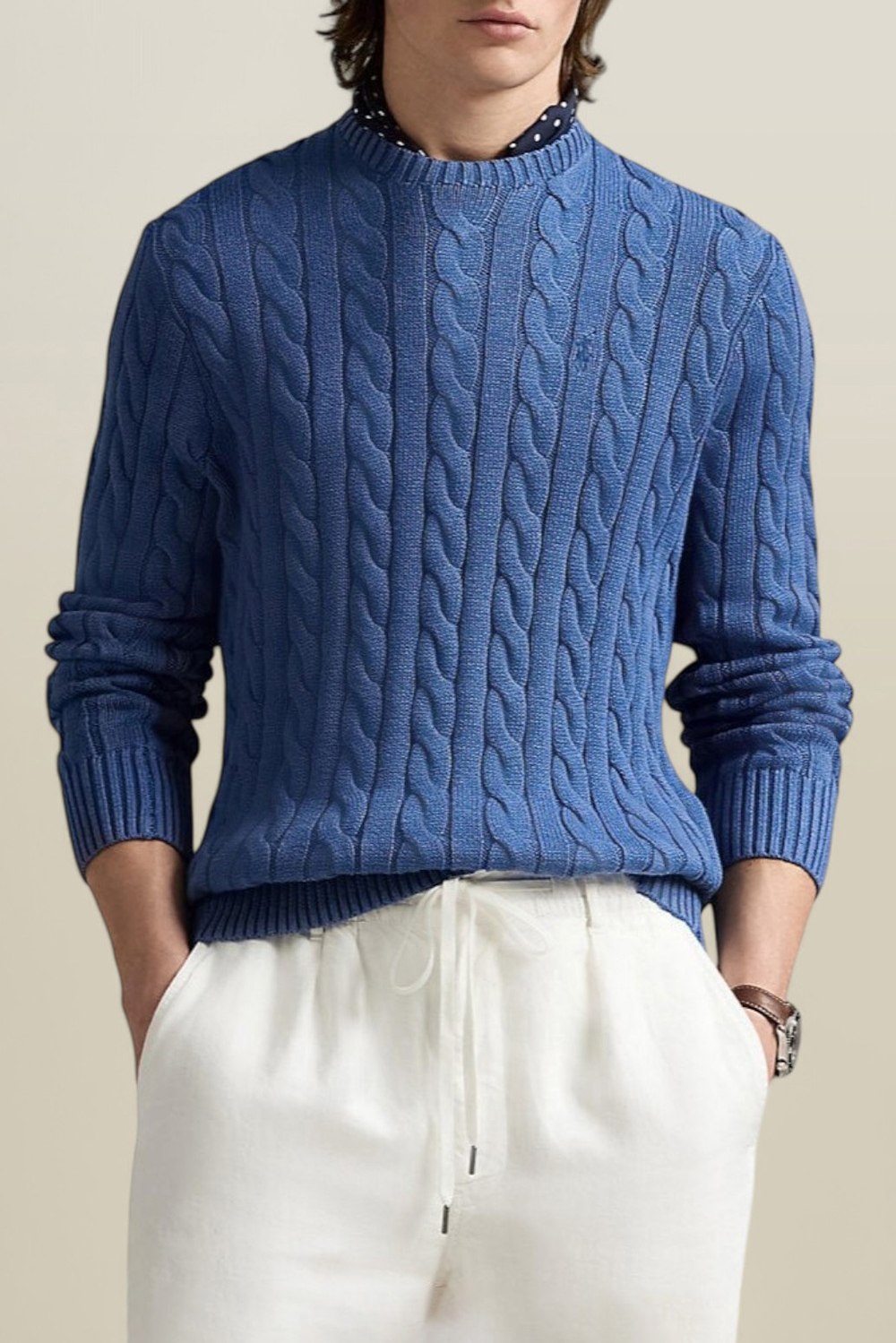 תמונת דוגמן קידמית של סריג כותנה POLO RALPH LAUREN