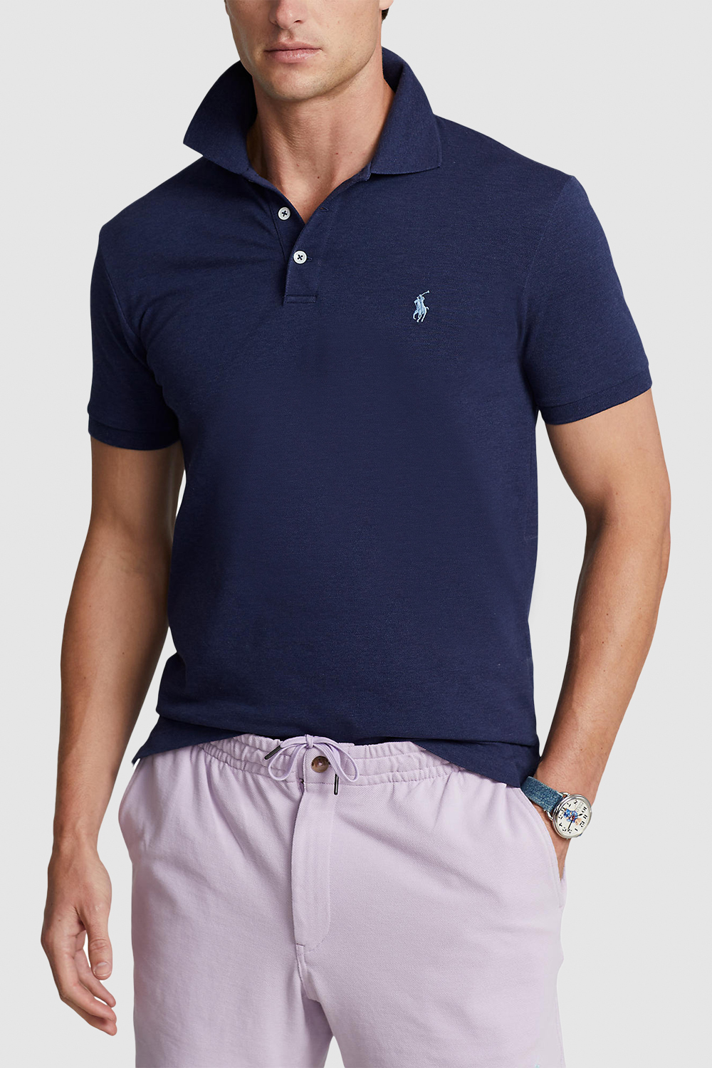 תמונת דוגמן קידמית של חולצת פולו עם לוגו רקום POLO RALPH LAUREN