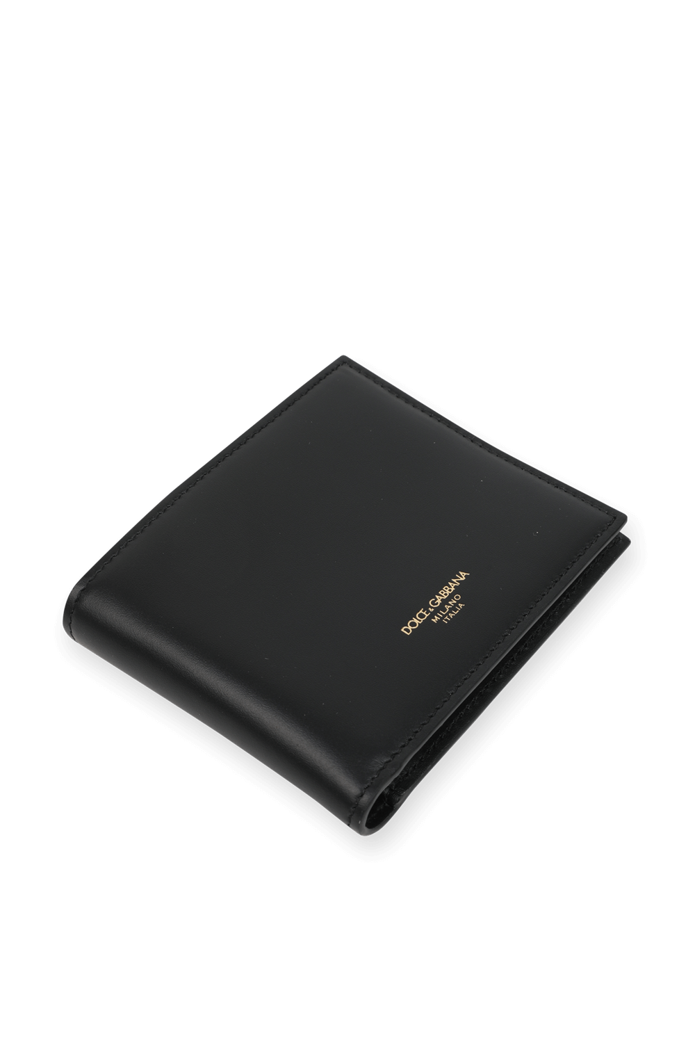 תמונת תקריב של Bifold Leather Wallet in Black DOLCE & GABBANA
