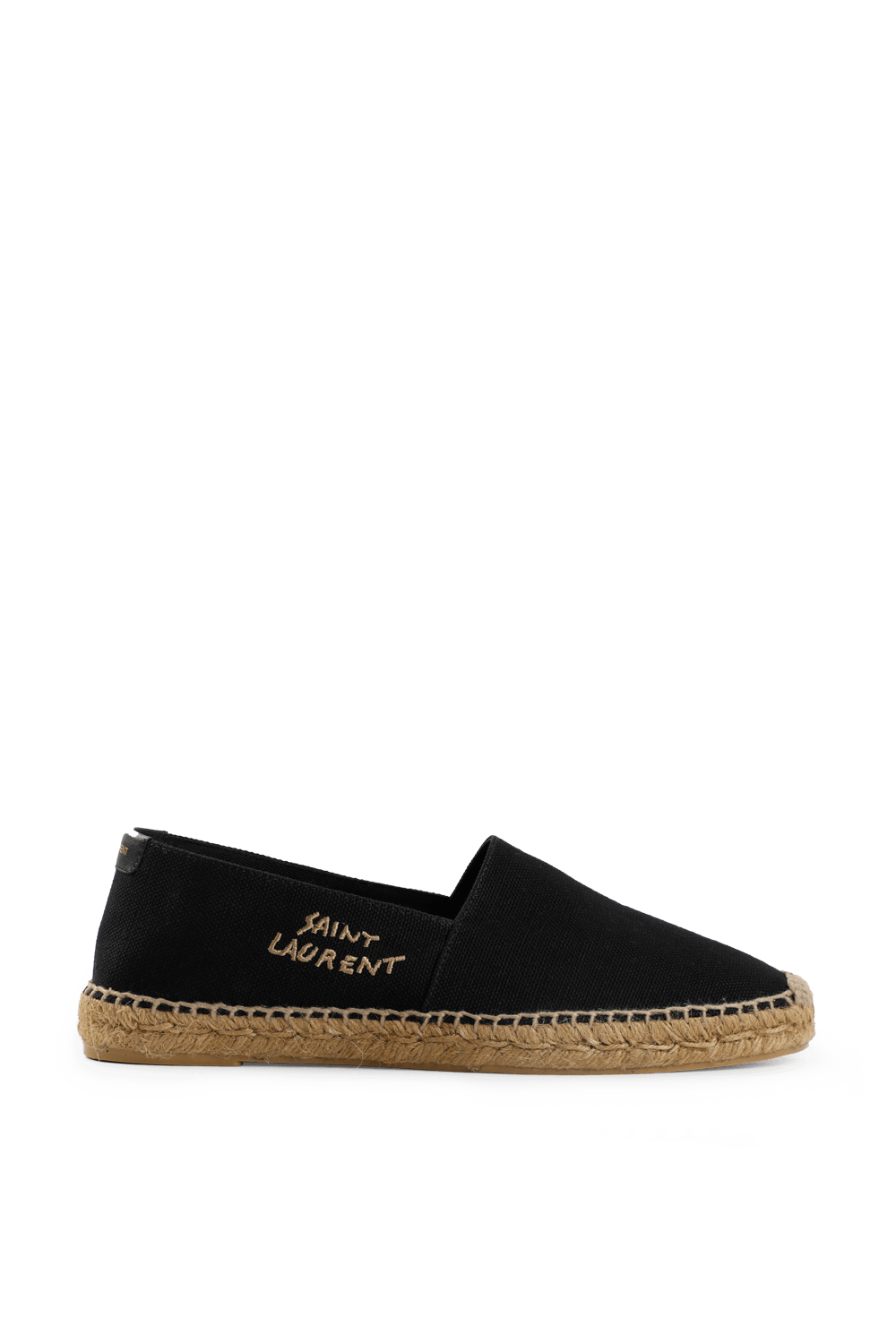 תמונה קידמית של Embroidered Espadrilles in Black Canvas
