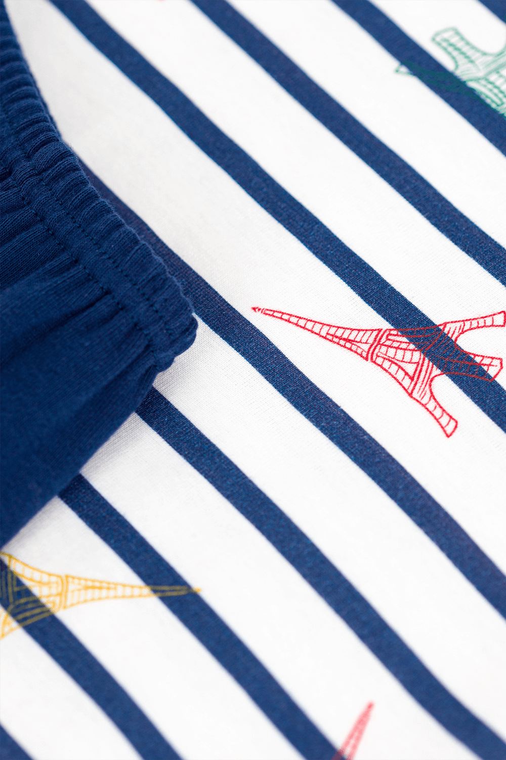 תמונת תקריב של סט פיג'מה קצרה - גילאים 6-12 שנים PETIT BATEAU