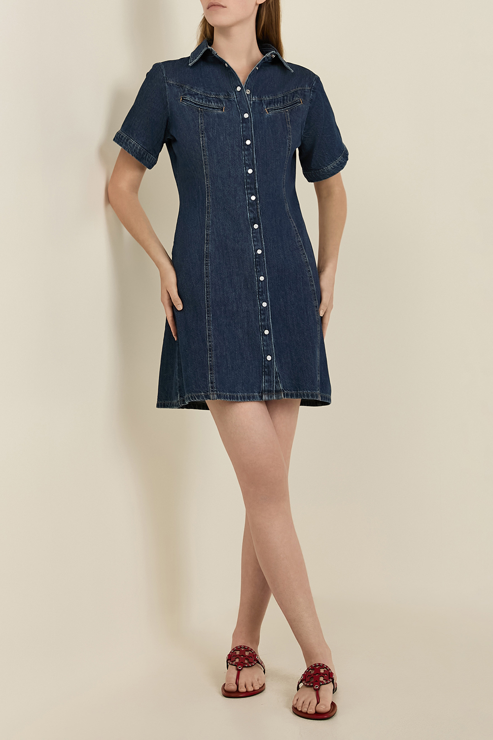 תמונת דוגמן קידמית של סנדלי אצבע מילר איילט TORY BURCH