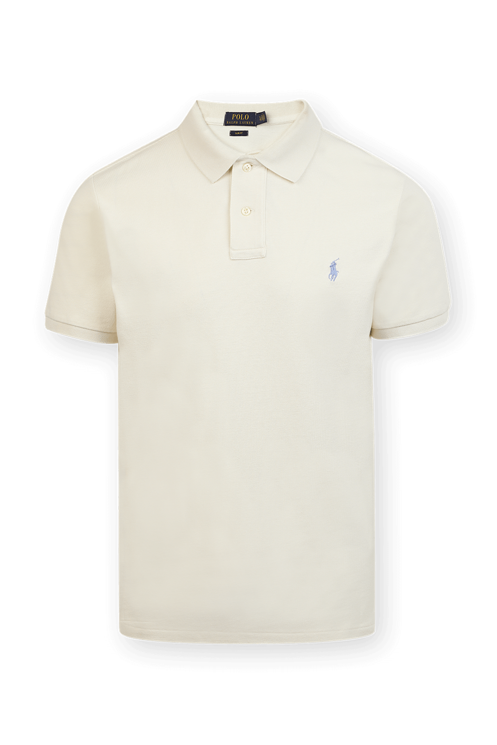 תמונה קידמית של Short Sleeve Knit Polo Shirt in Beige