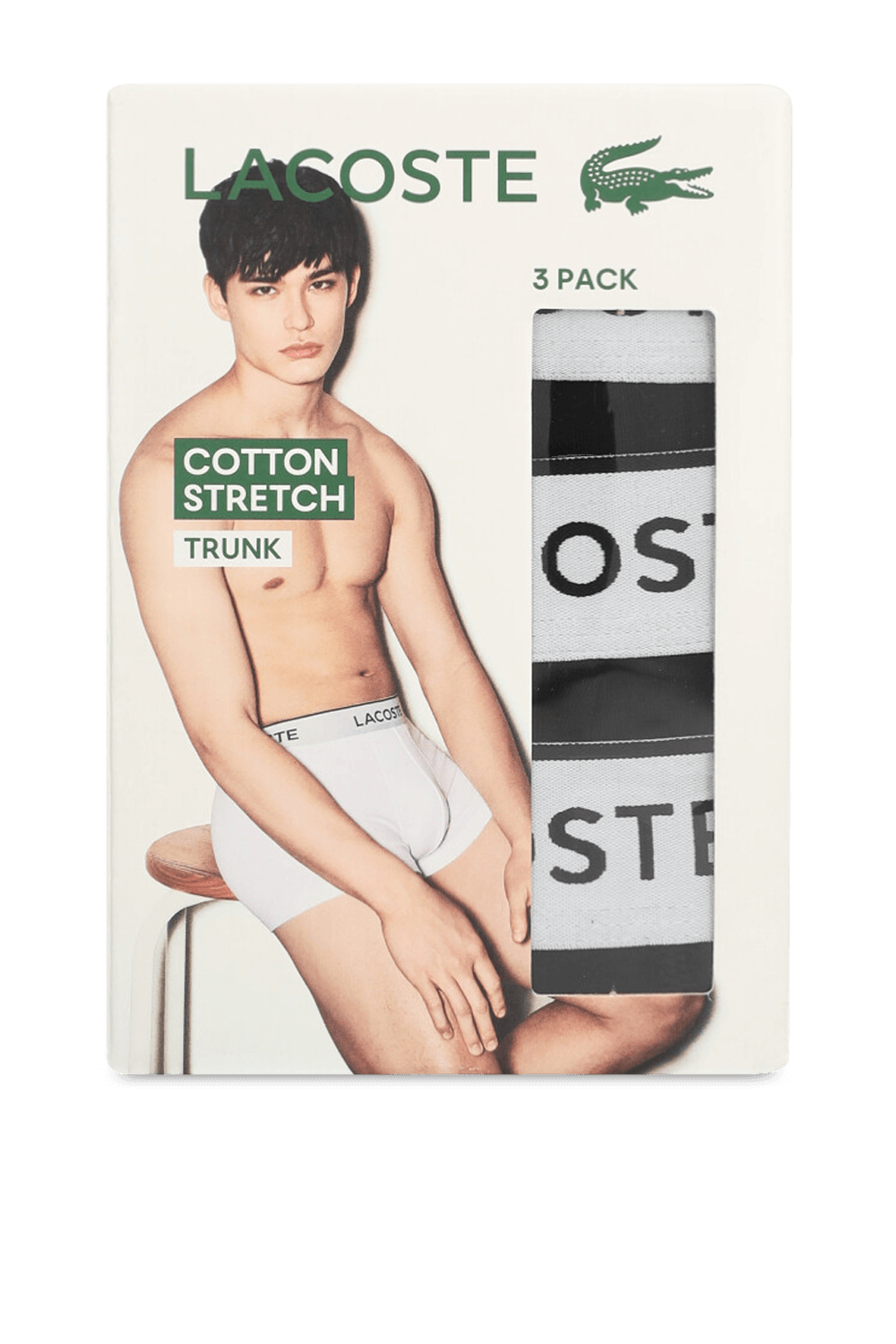 תמונה קידמית של מארז שלושה תחתוני טרנק LACOSTE