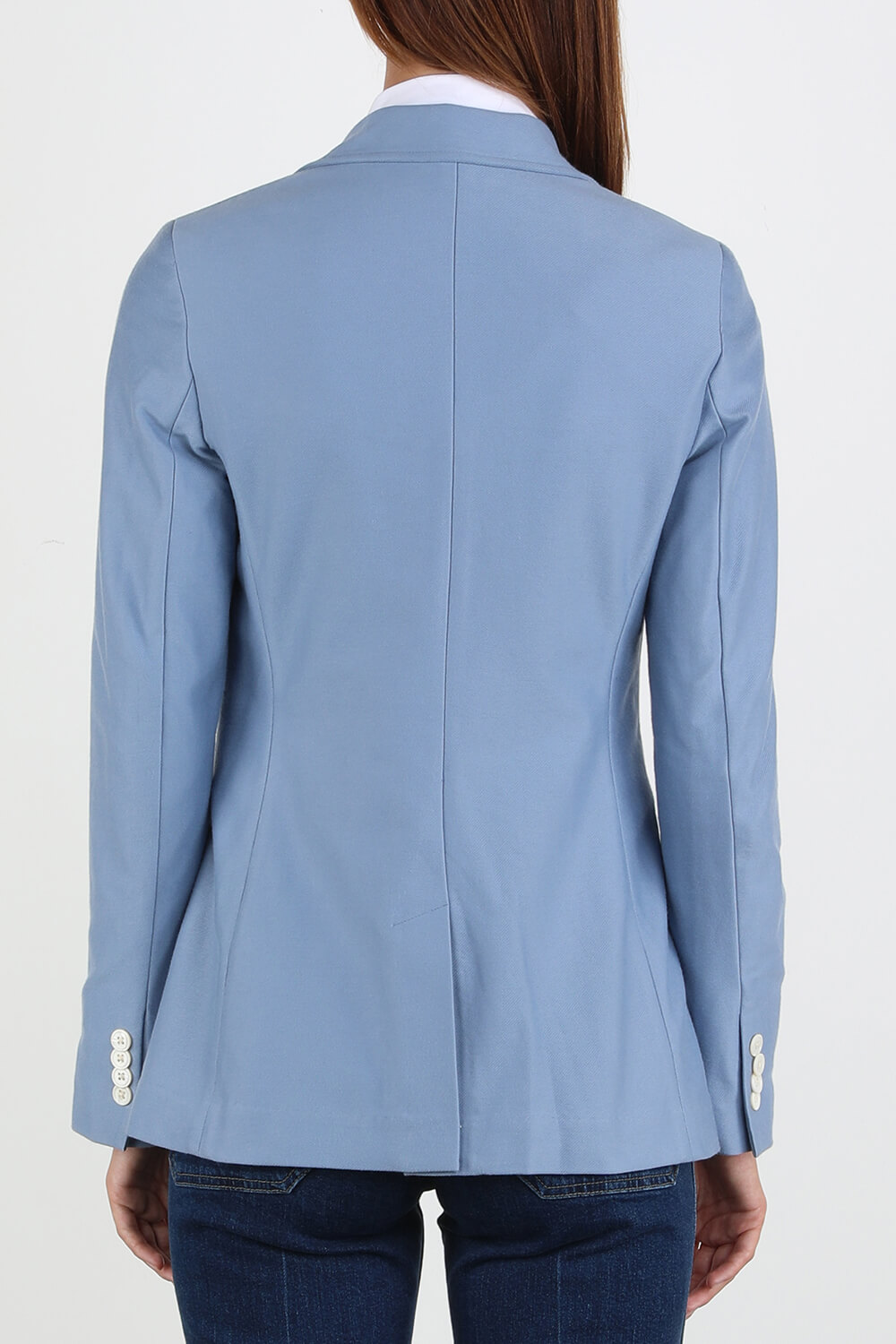 תמונת דוגמן אחורית של Crest Patch Blazer in Light Blue