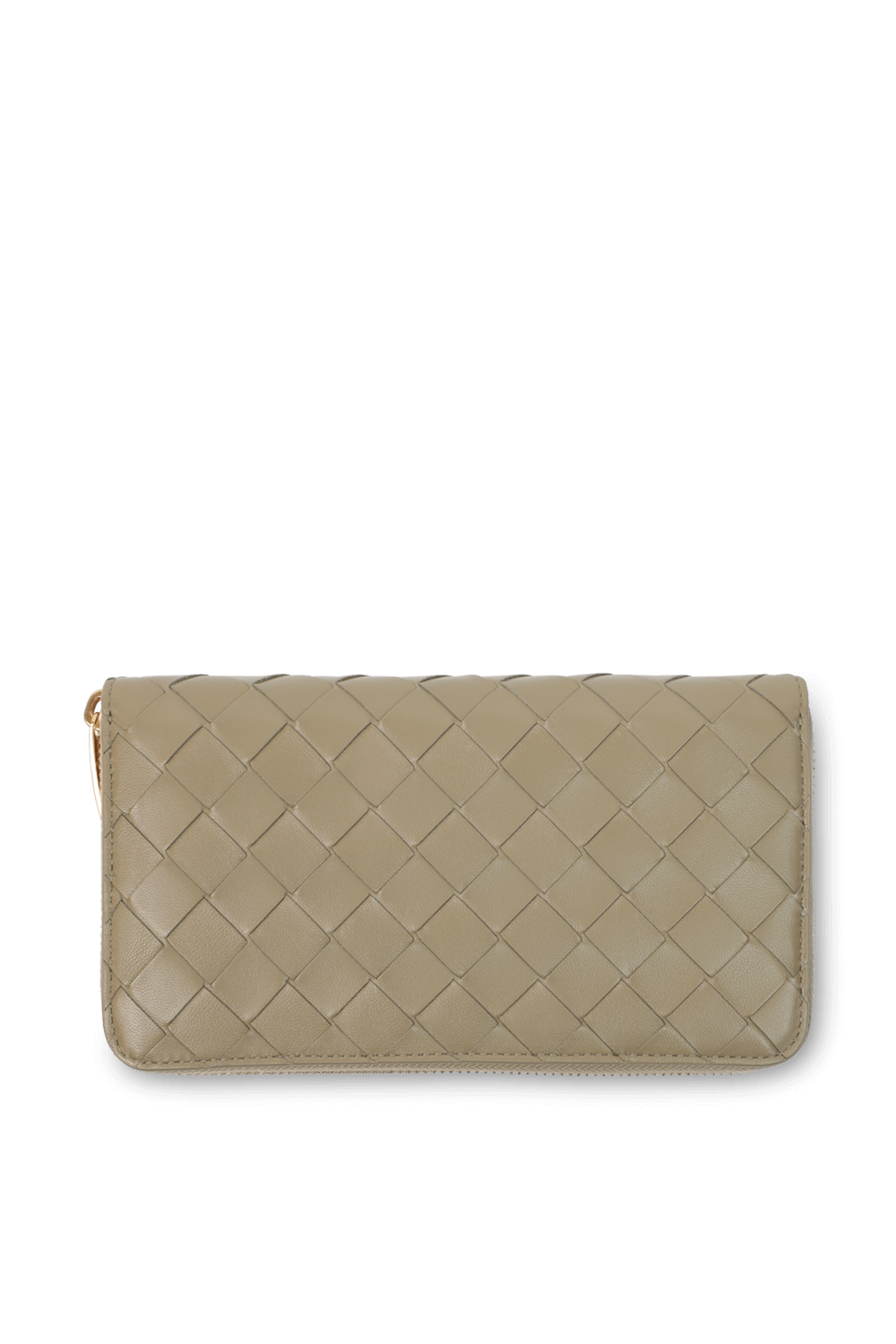 תמונה אחורית של ארנק שתי וערב מרוכסן מעור BOTTEGA VENETA