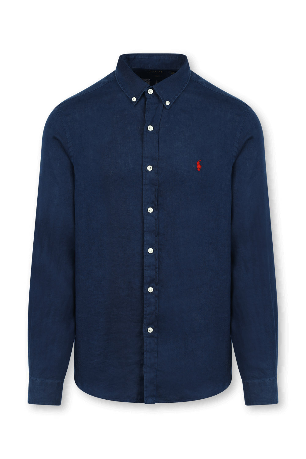 תמונה קידמית של חולצת פשתן מכופתרת כחולה POLO RALPH LAUREN