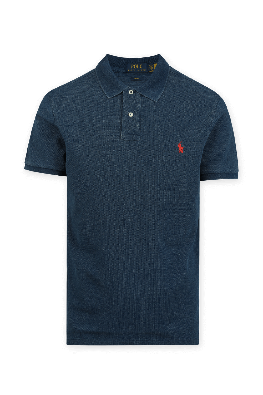 תמונה קידמית של חולצת פולו סלים עם לוגו רקום POLO RALPH LAUREN