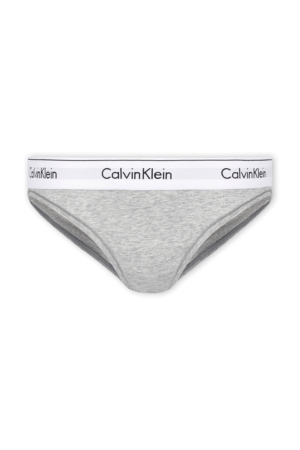 תמונה קידמית של תחתונים אפורים עם לוגוטייפ CALVIN KLEIN