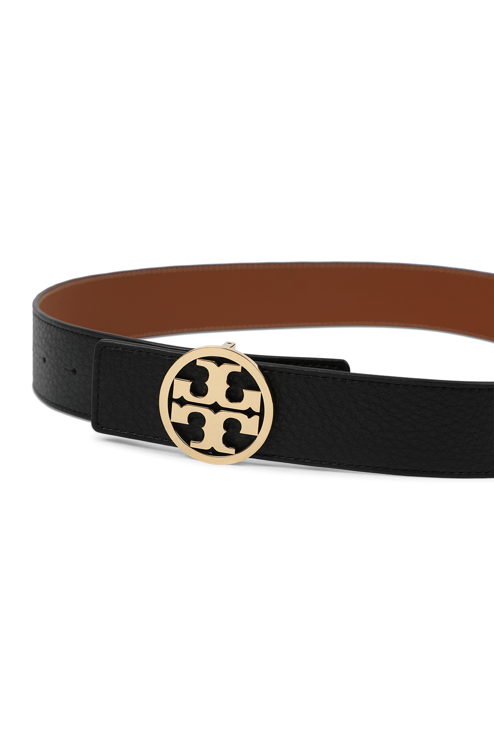 תמונת תקריב של חגורת עור מילר דו צדדית TORY BURCH