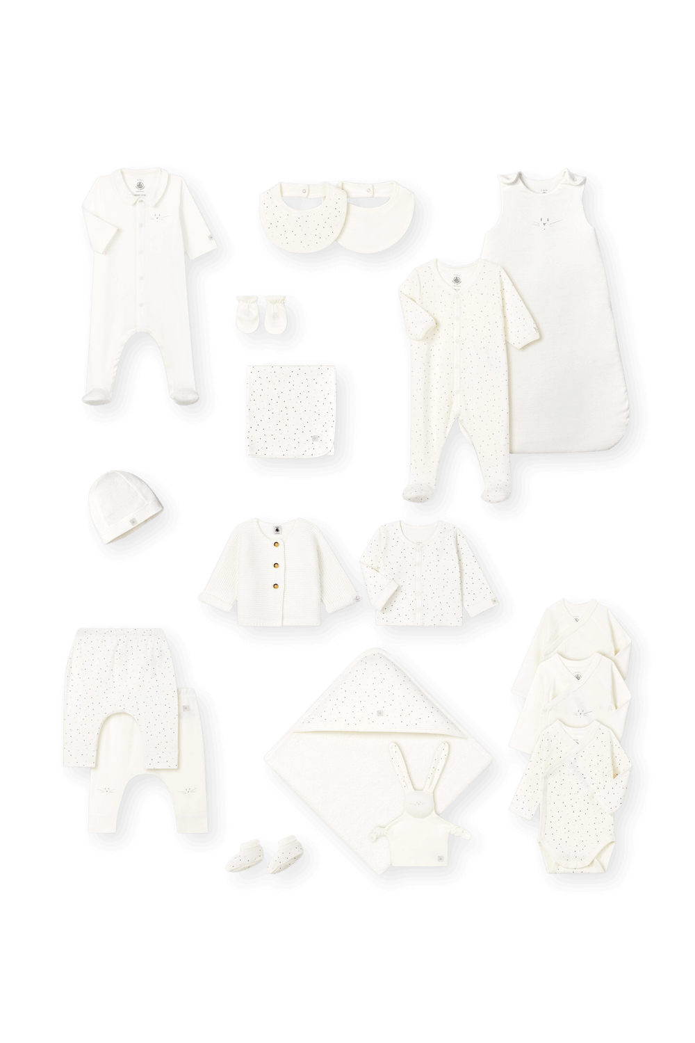 תמונה אחורית של מארז ניו בורן בתיק החתלה PETIT BATEAU