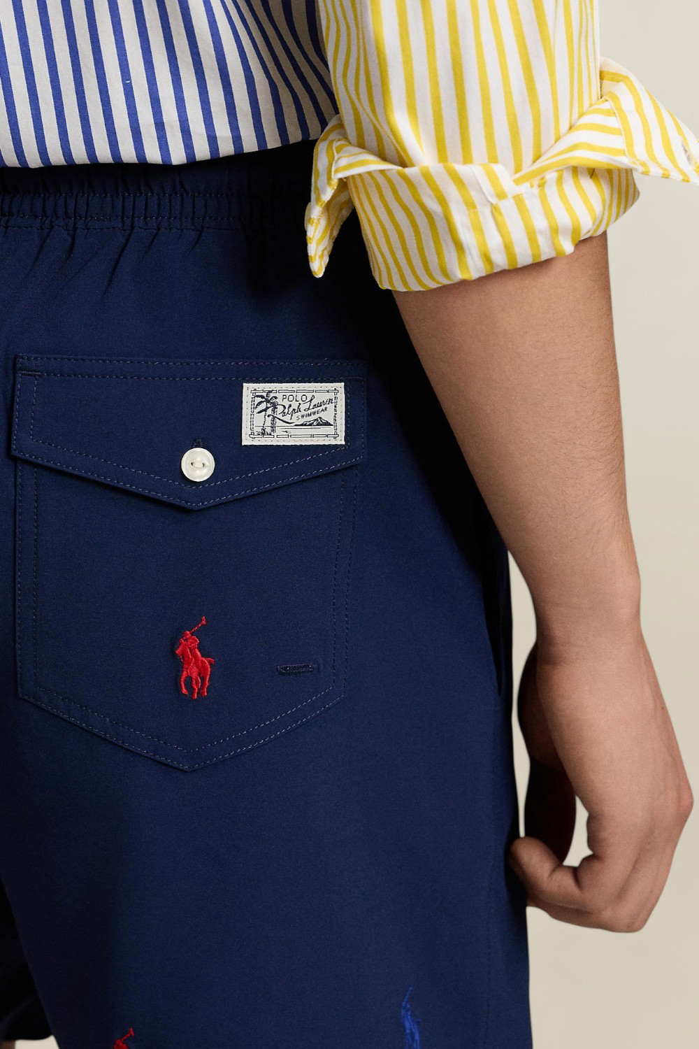 תמונת תקריב דוגמן של מכנסי בגד ים POLO RALPH LAUREN