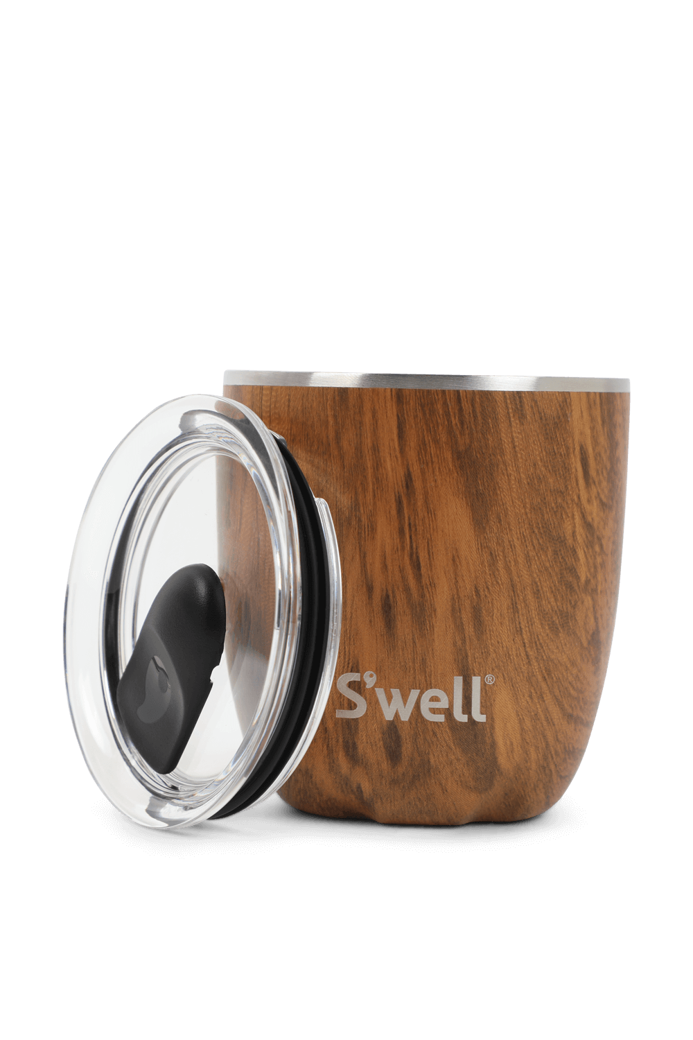 תמונה אחורית של כוס שיש 100 מ\"ל חומה עם מכסה SWELL