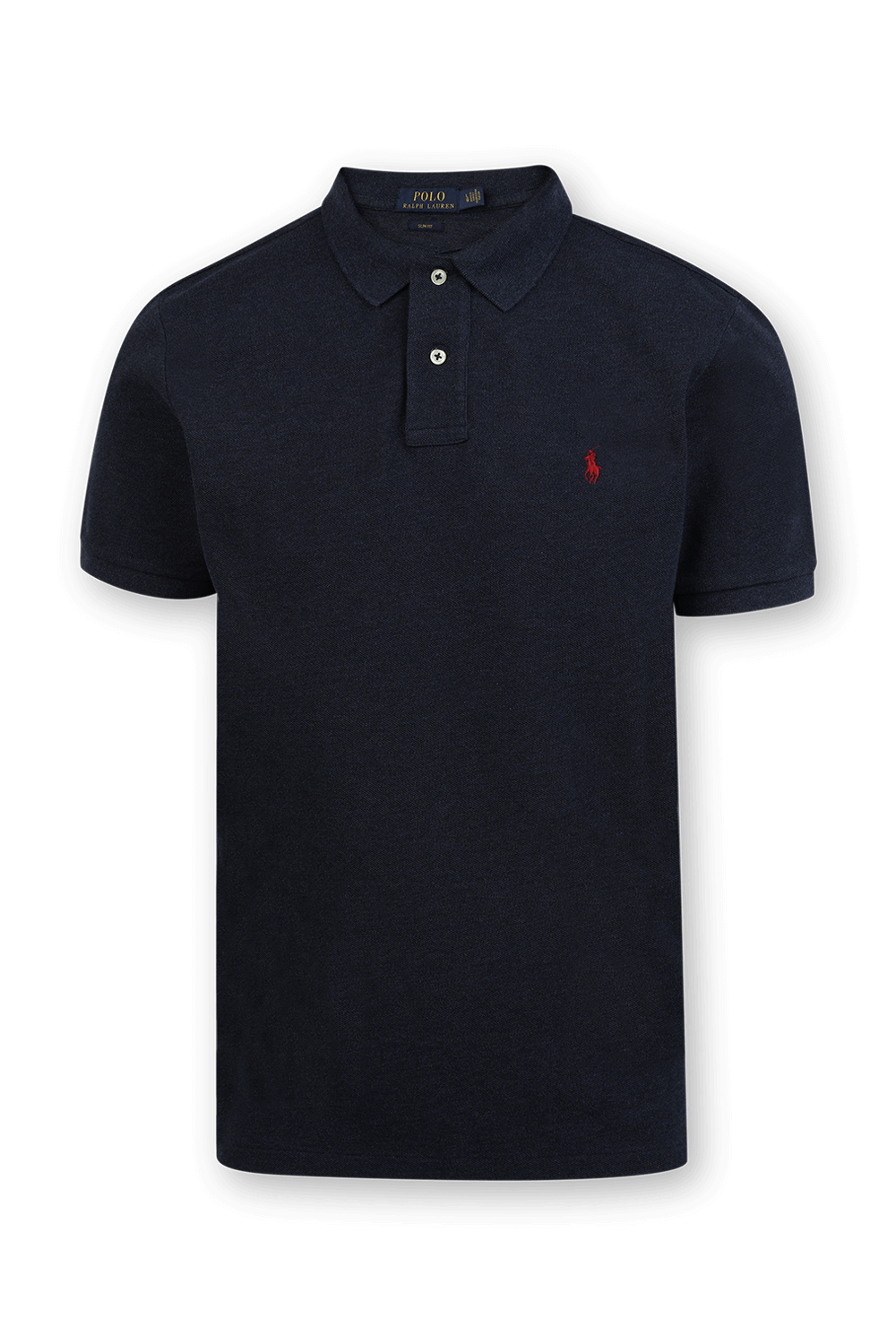 תמונה קידמית של Short Sleeve Knit Polo Shirt in Blue