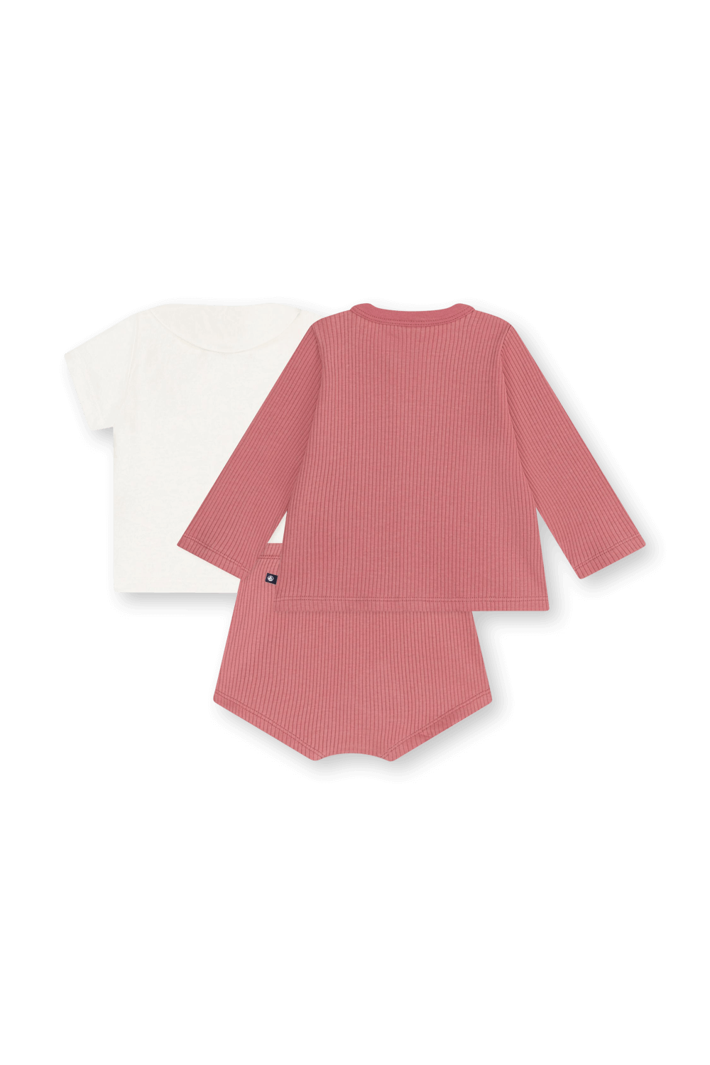 תמונה אחורית של סט חולצה מכנסיים וקרדיגן PETIT BATEAU
