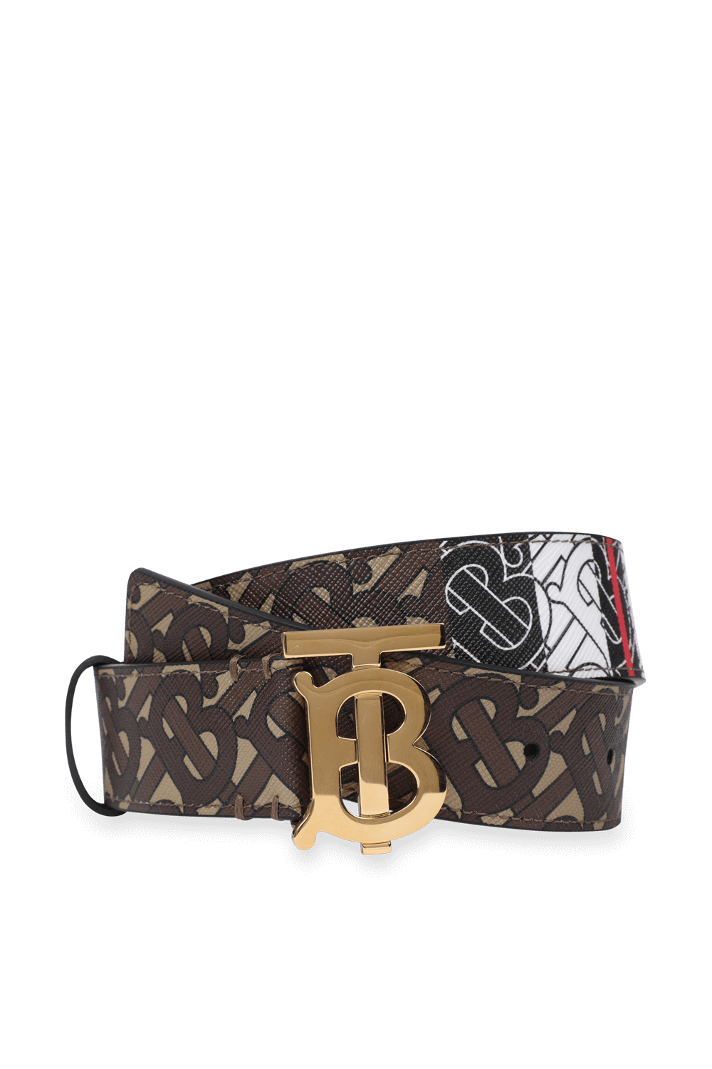 תמונה קידמית של Goldern Monogram Belt in Brown BURBERRY