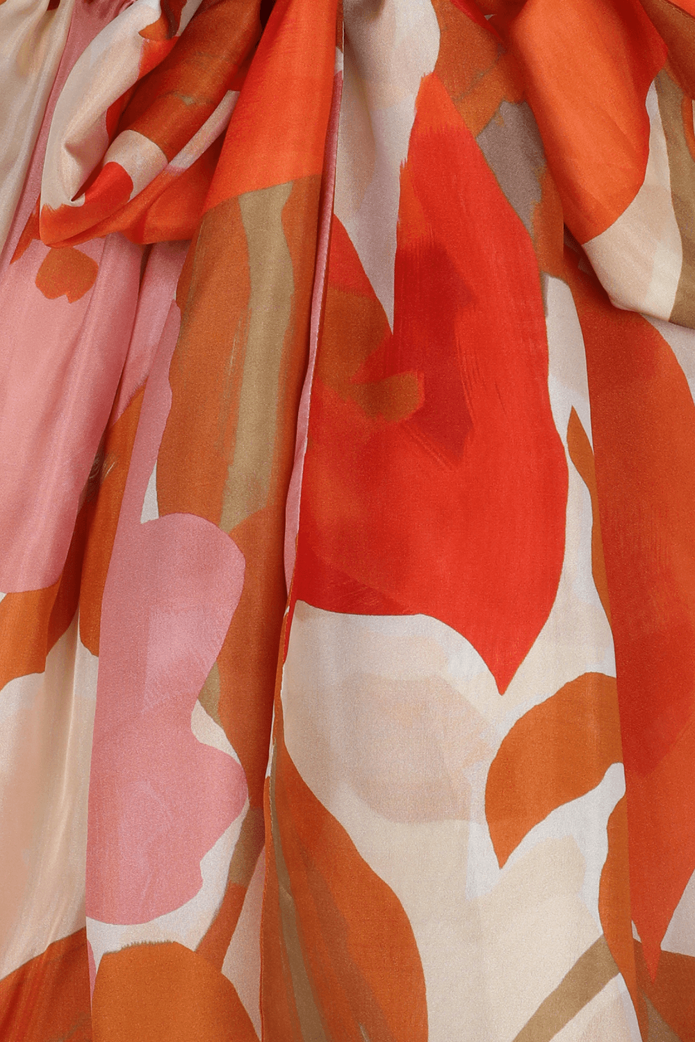 תמונה אחורית של Printed-Silk Maxi Dress With Tie Neck in Multicolor BOSS