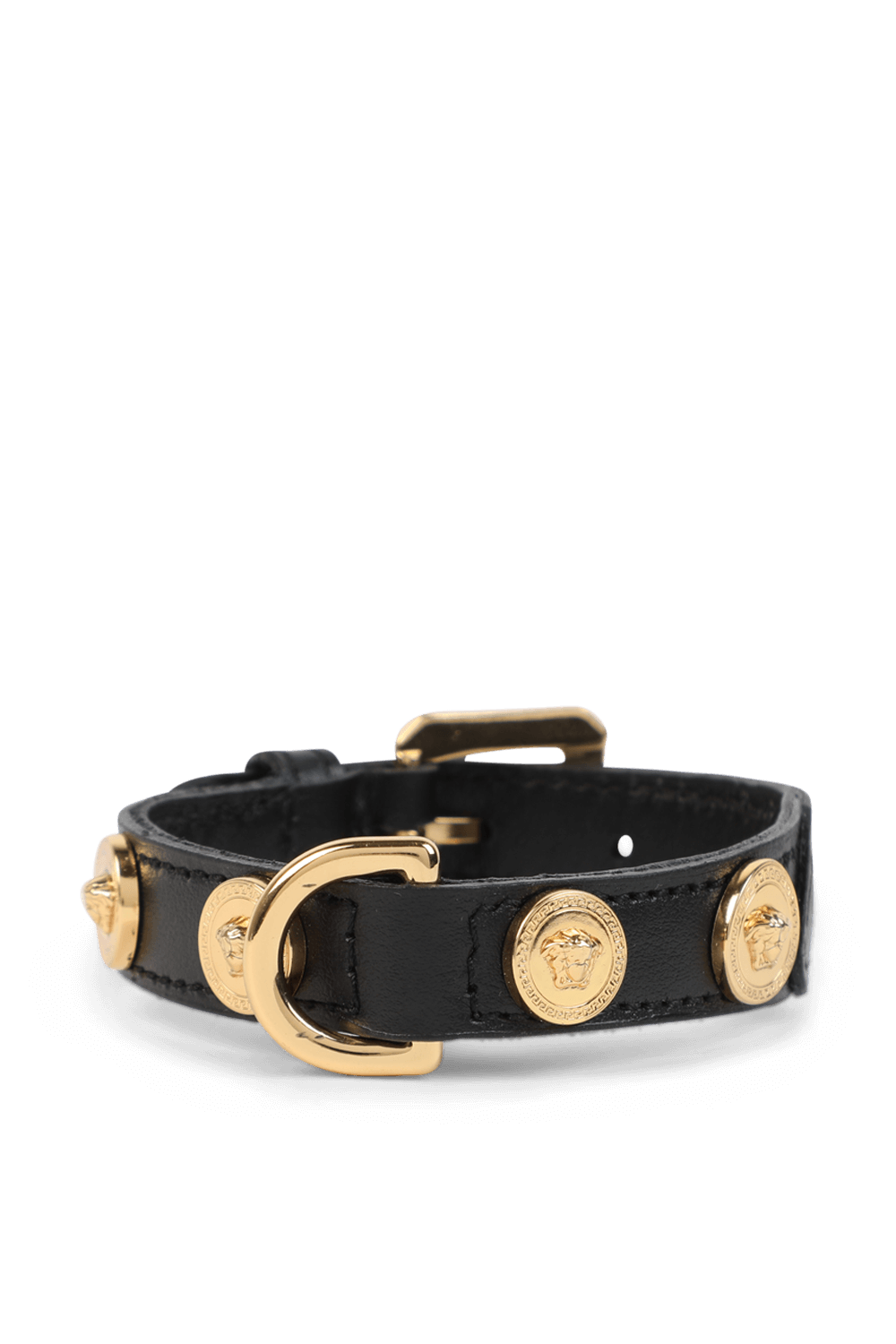 תמונה קידמית של קולר לכלב בגימור עור VERSACE