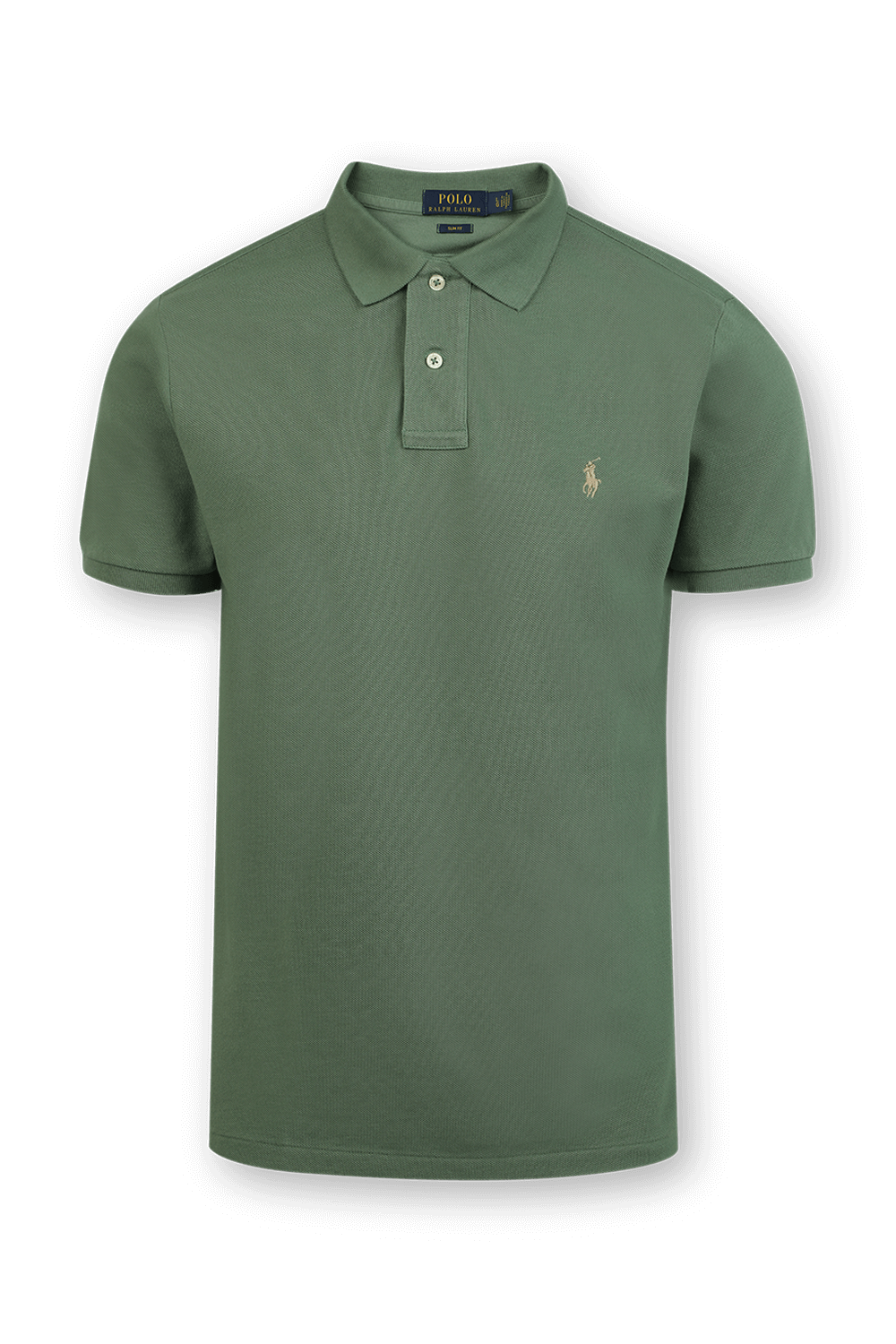 תמונה קידמית של Short Sleeve Knit Polo Shirt in Green