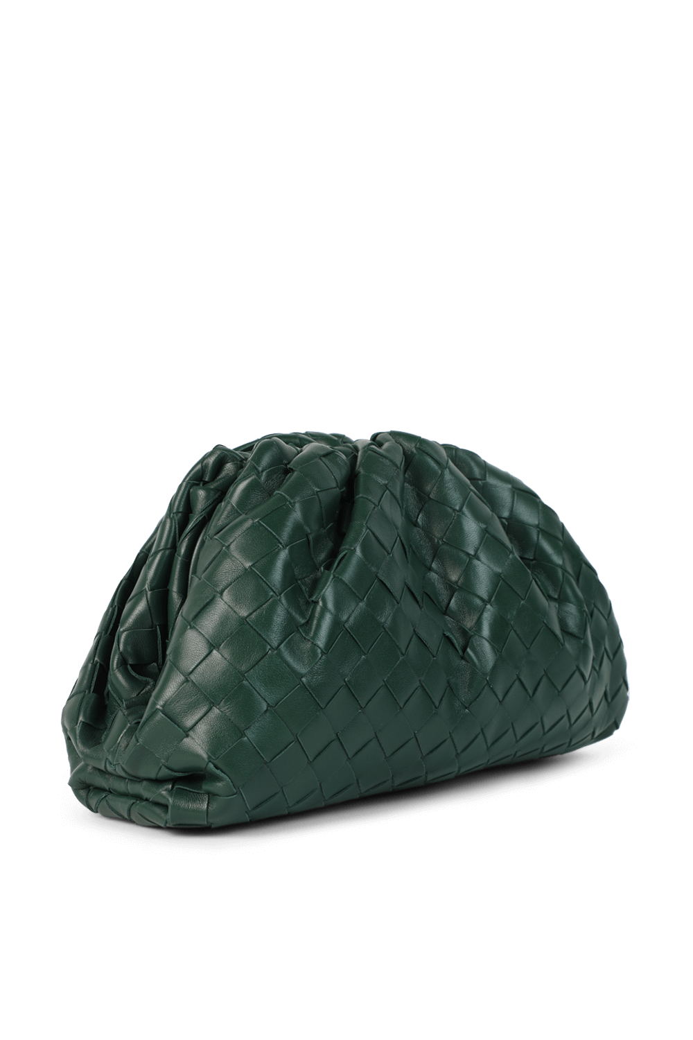 תמונה אחורית של תיק טין פאוץ' מעור קלוע BOTTEGA VENETA