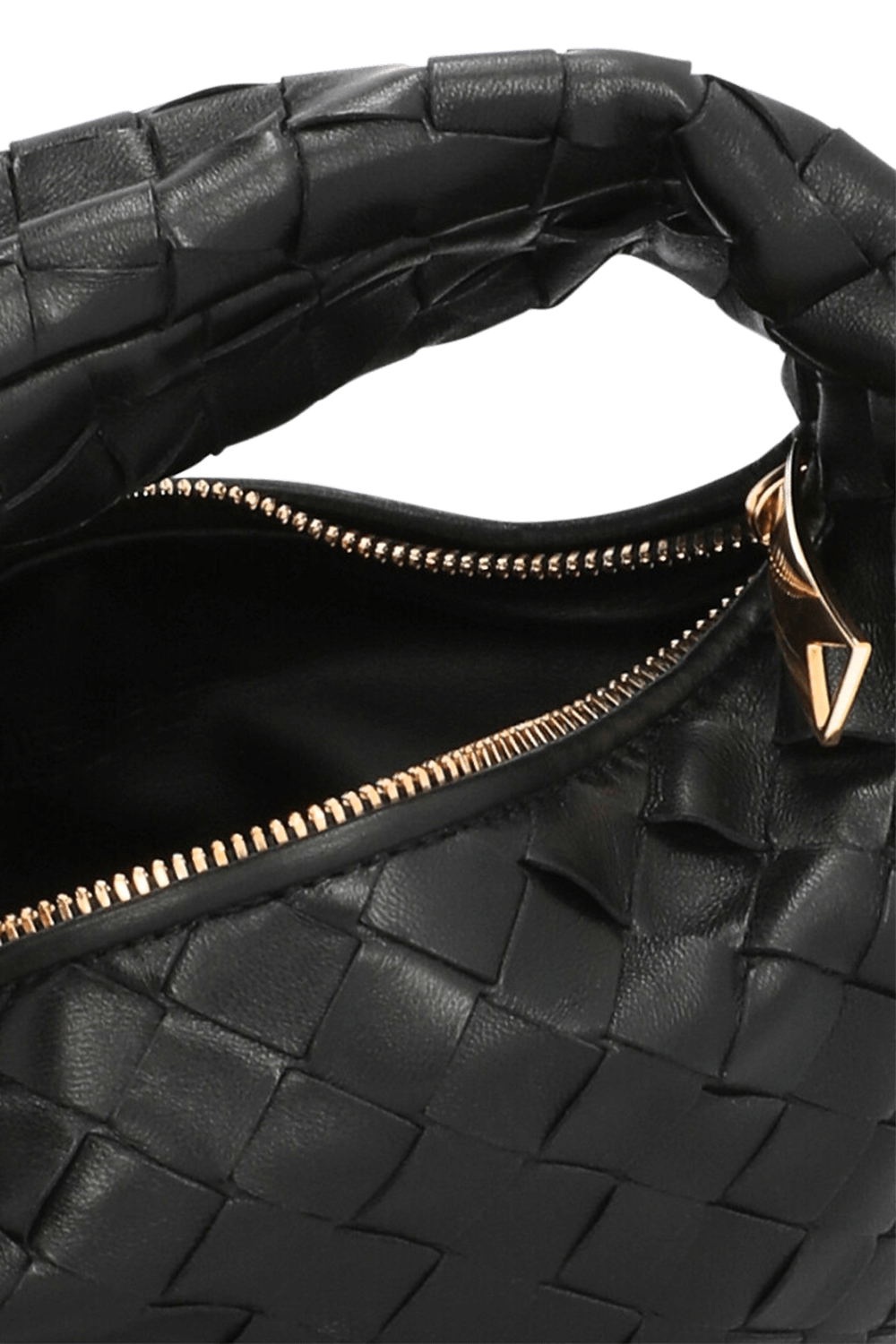 תמונת פנים של תיק ג`ודי מעור קלוע בגודל סמול BOTTEGA VENETA
