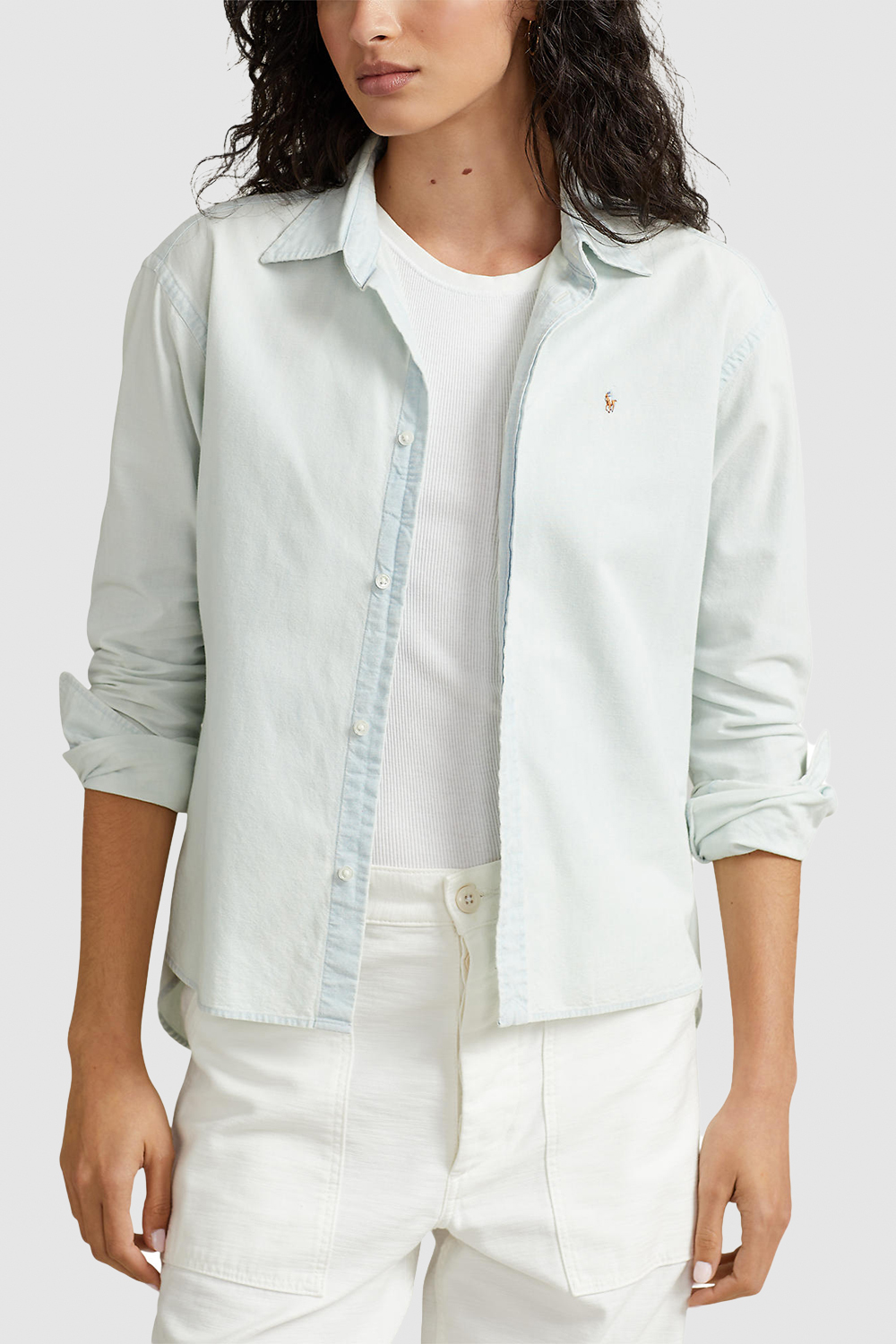 תמונת דוגמן קידמית של חולצה מכופתרת מכותנה POLO RALPH LAUREN