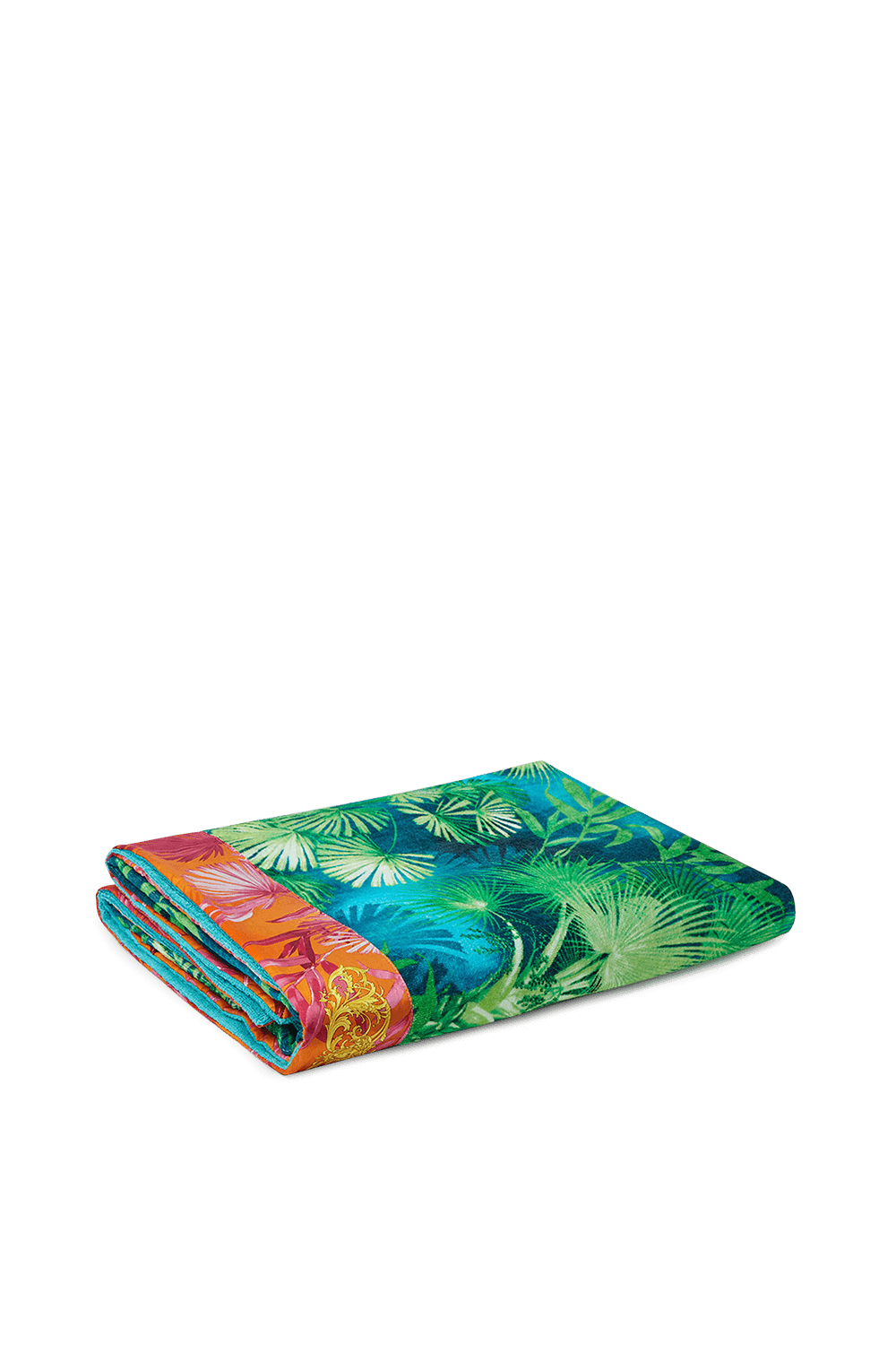 תמונה קידמית של מגבת אמבטיה עם הדפס ג'ונגל VERSACE HOME