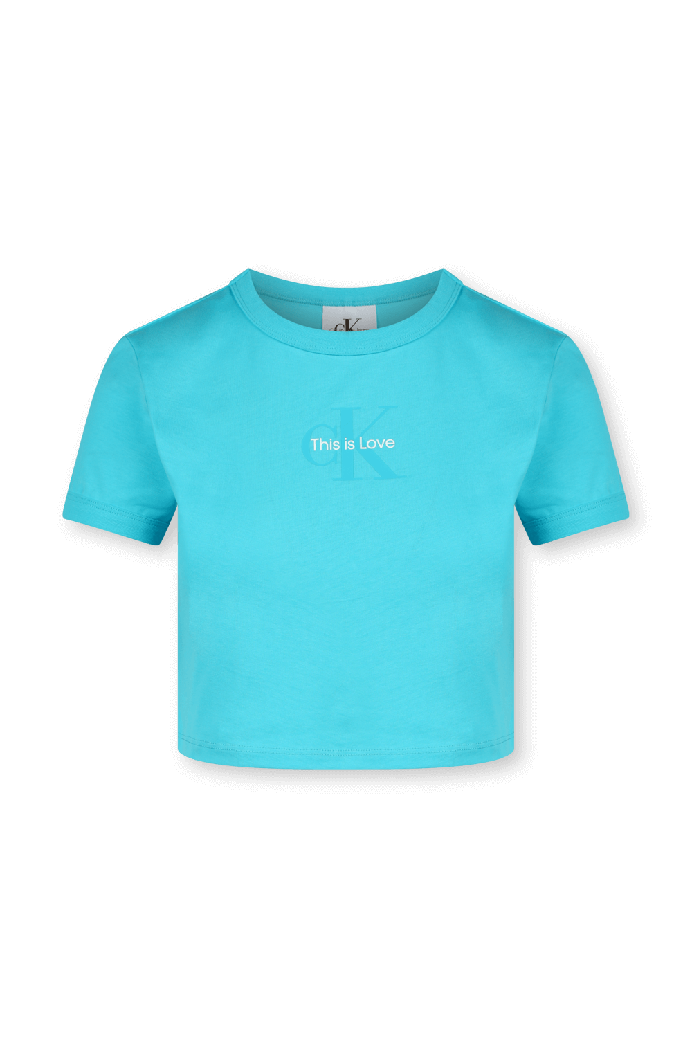 תמונה קידמית של חולצת קרופ גאווה כחולה CALVIN KLEIN