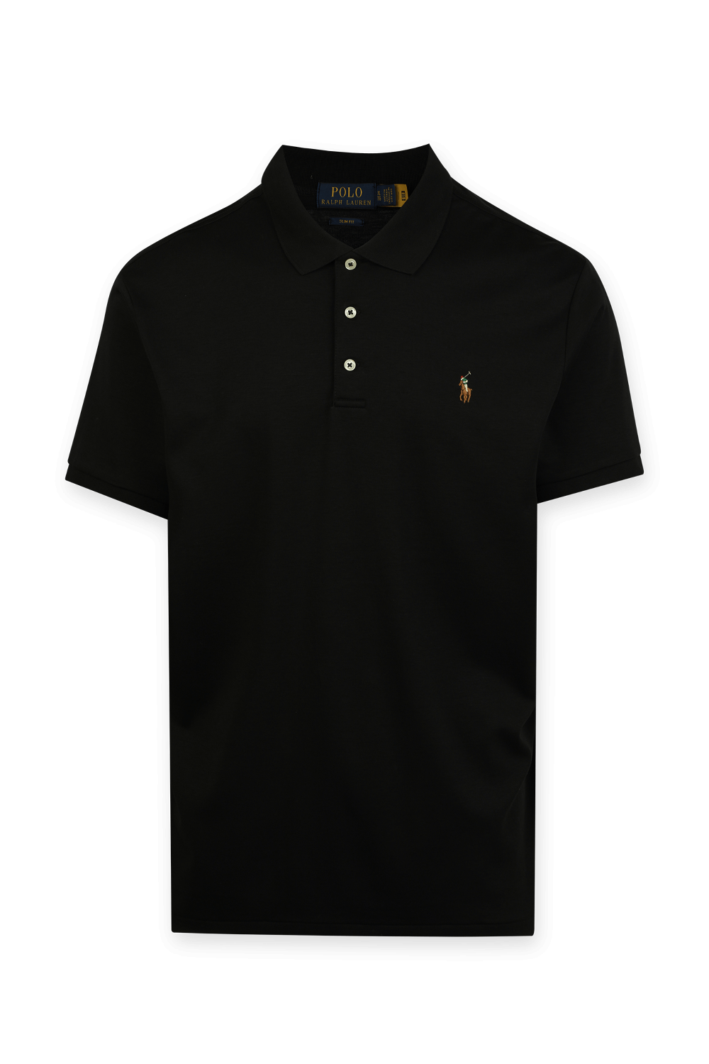 תמונה קידמית של חולצת פולו סלים עם לוגו רקום POLO RALPH LAUREN
