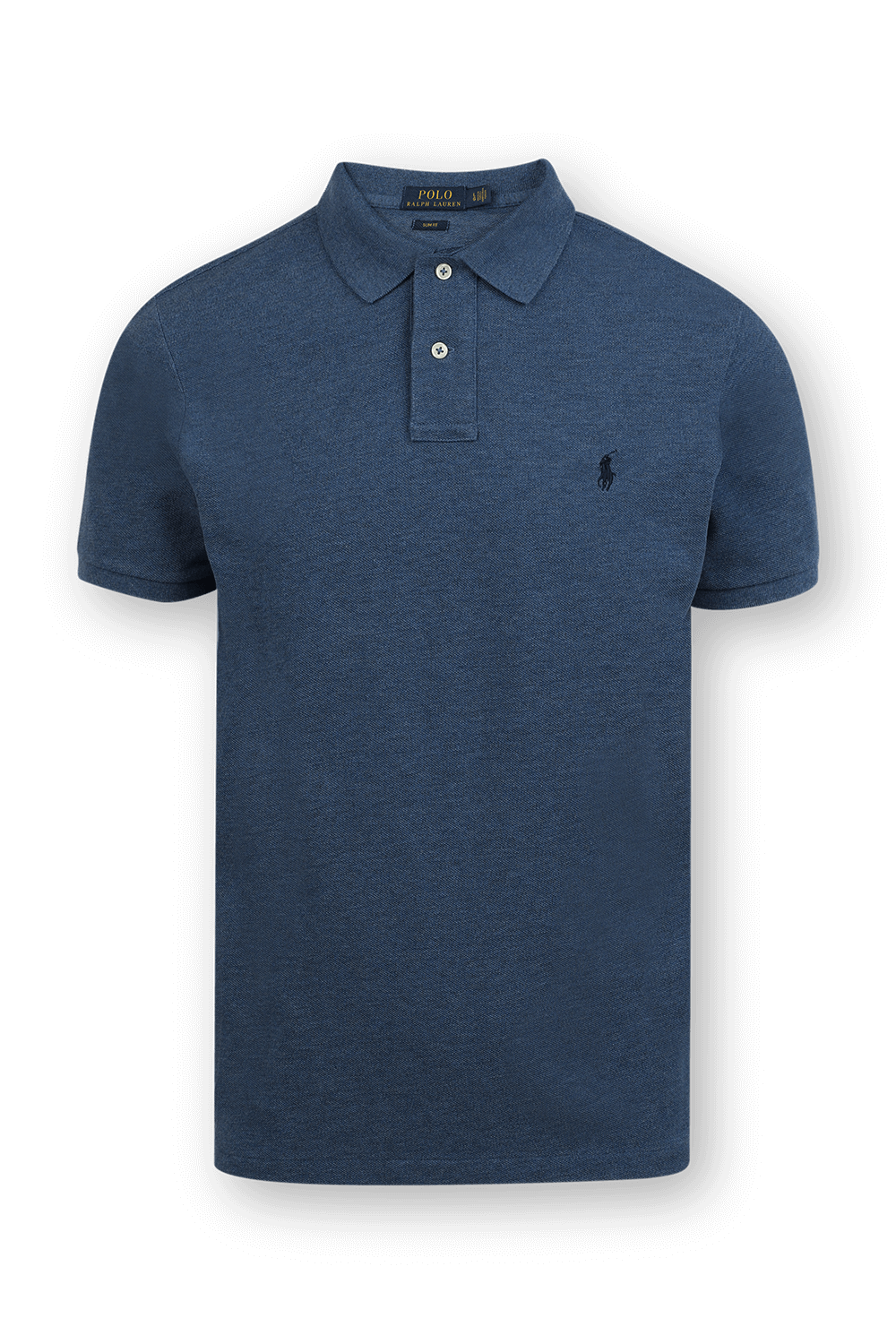 תמונה קידמית של Short Sleeves Knit Polo Shirt in Royal Blue