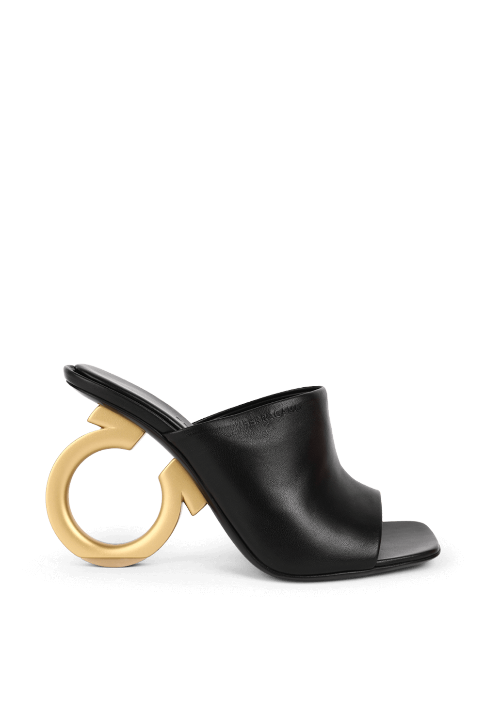 תמונה קידמית של סנלדי עקב מיולס מעור FERRAGAMO
