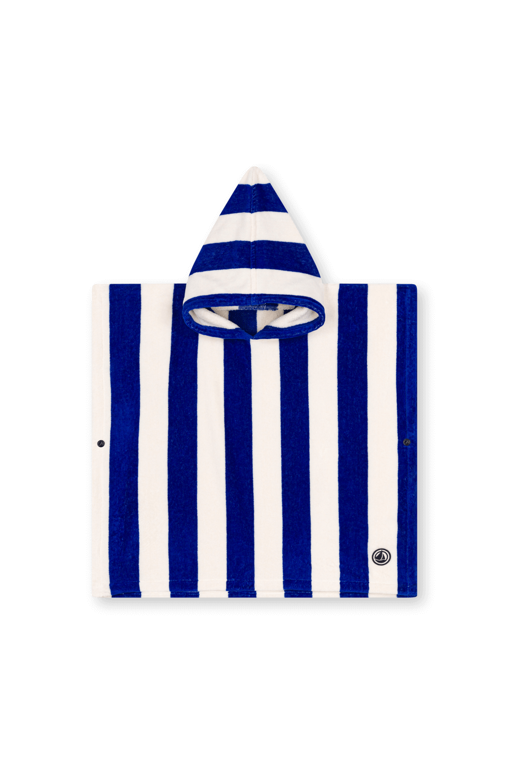 תמונה קידמית של מגבת פונצ`ו עם הדפס פסים PETIT BATEAU
