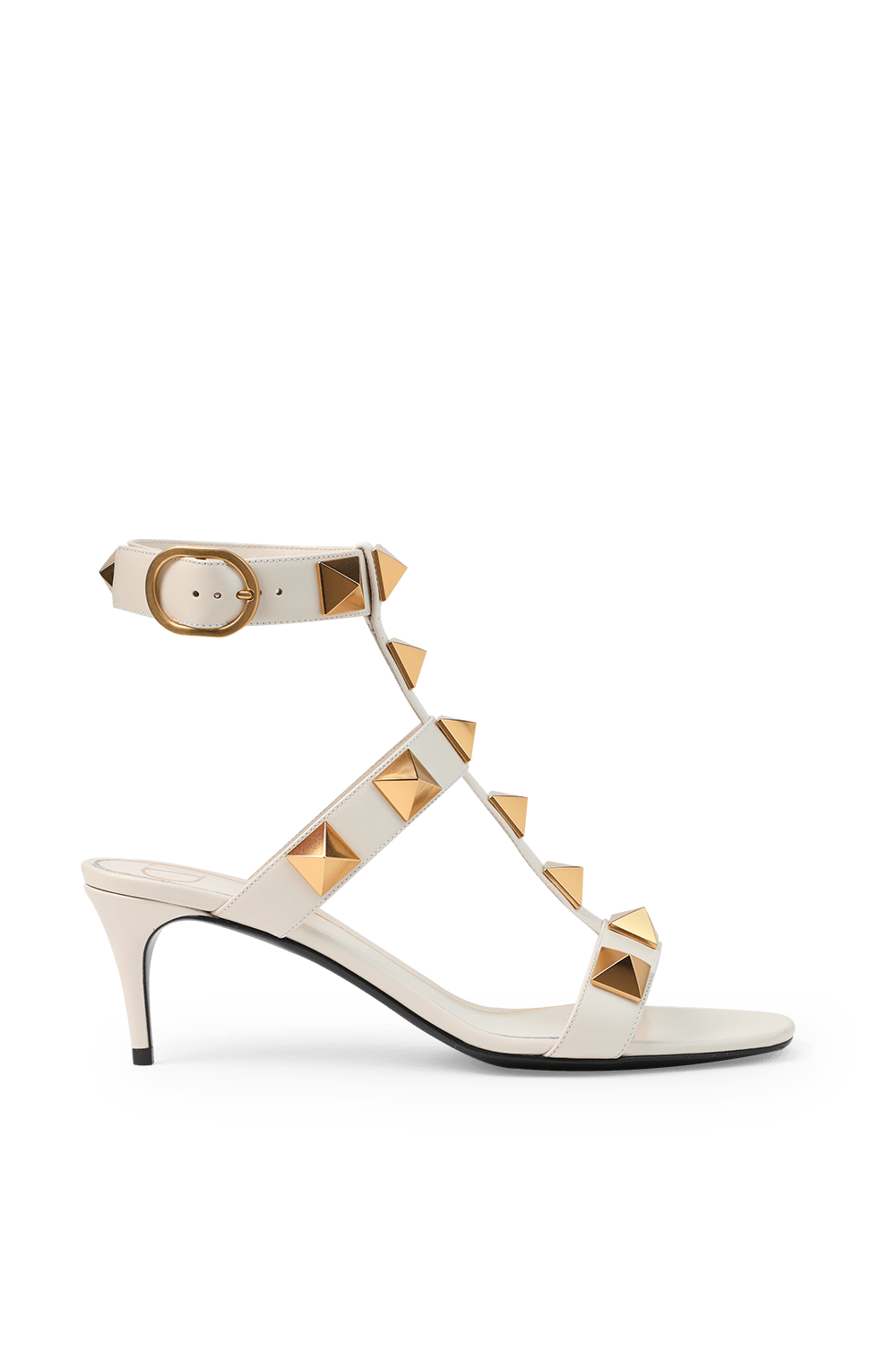 תמונה קידמית של Roman Stud Runway Sandals in Cream VALENTINO GARAVANI