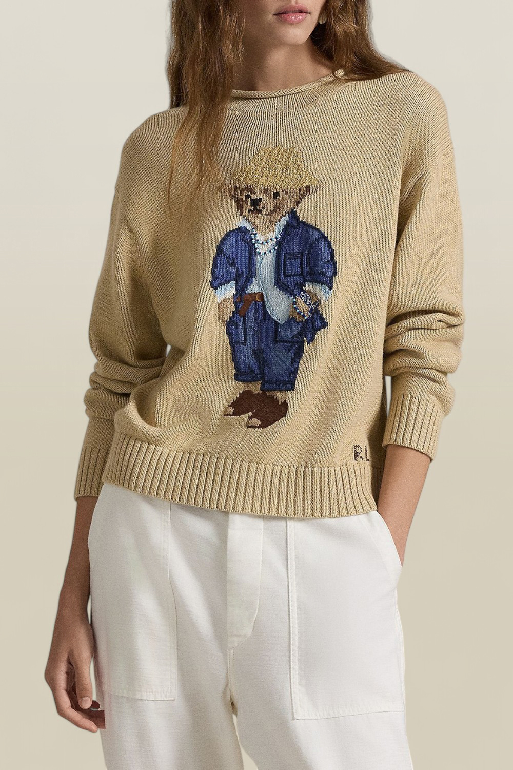 תמונת דוגמן קידמית של סריג כותנה POLO RALPH LAUREN