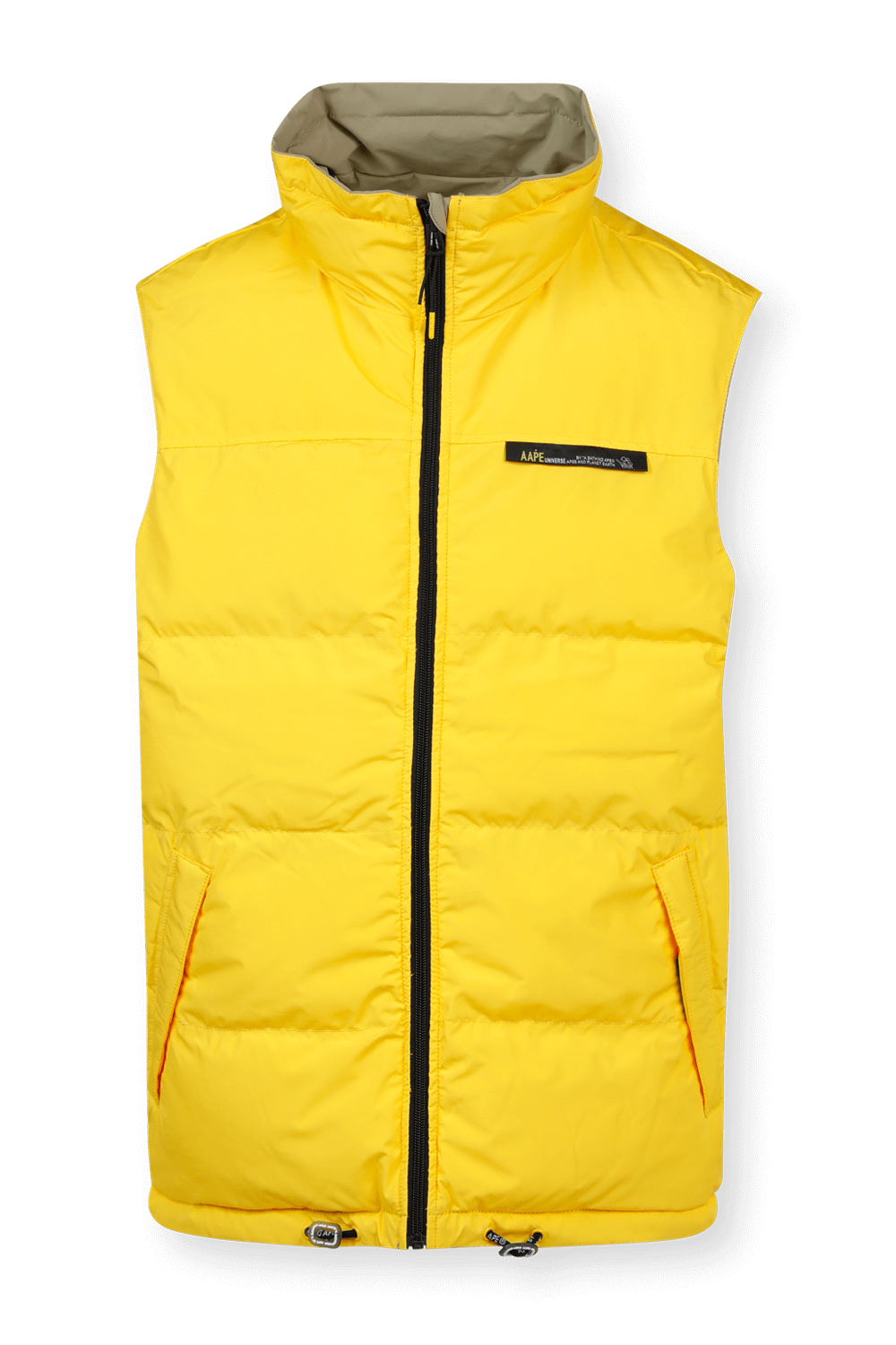תמונה אחורית של Reversible Vest in Yellow and Green AAPE