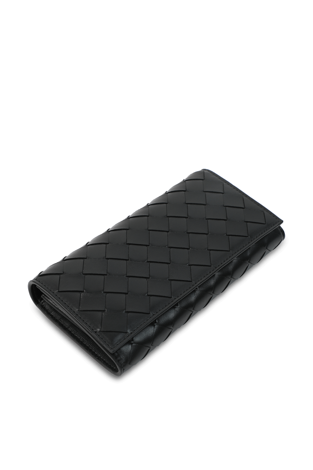 תמונת תקריב של ארנק שתי וערב מתקפל מעור BOTTEGA VENETA