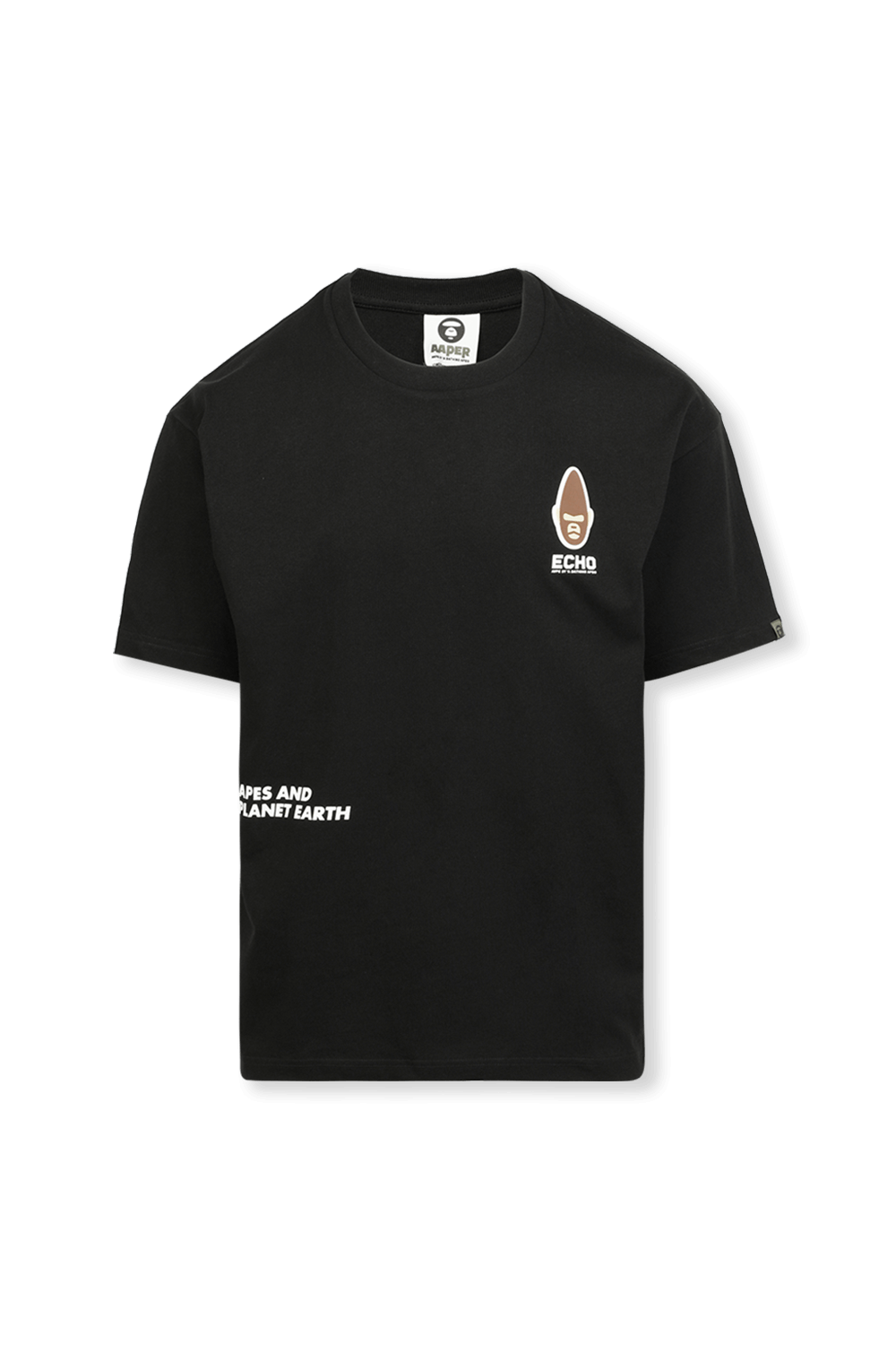 תמונה קידמית של Echo Ape Print Tshirt in Black AAPE