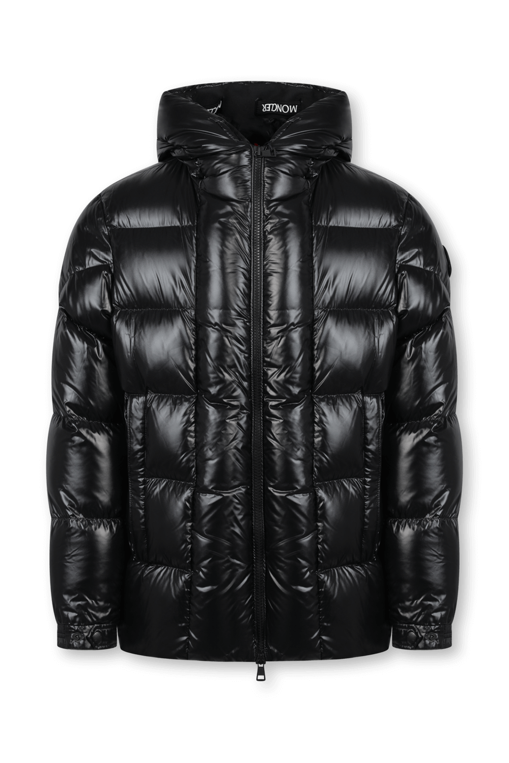 תמונה קידמית של מעיל דאוגנק פאפר בצבע שחור MONCLER