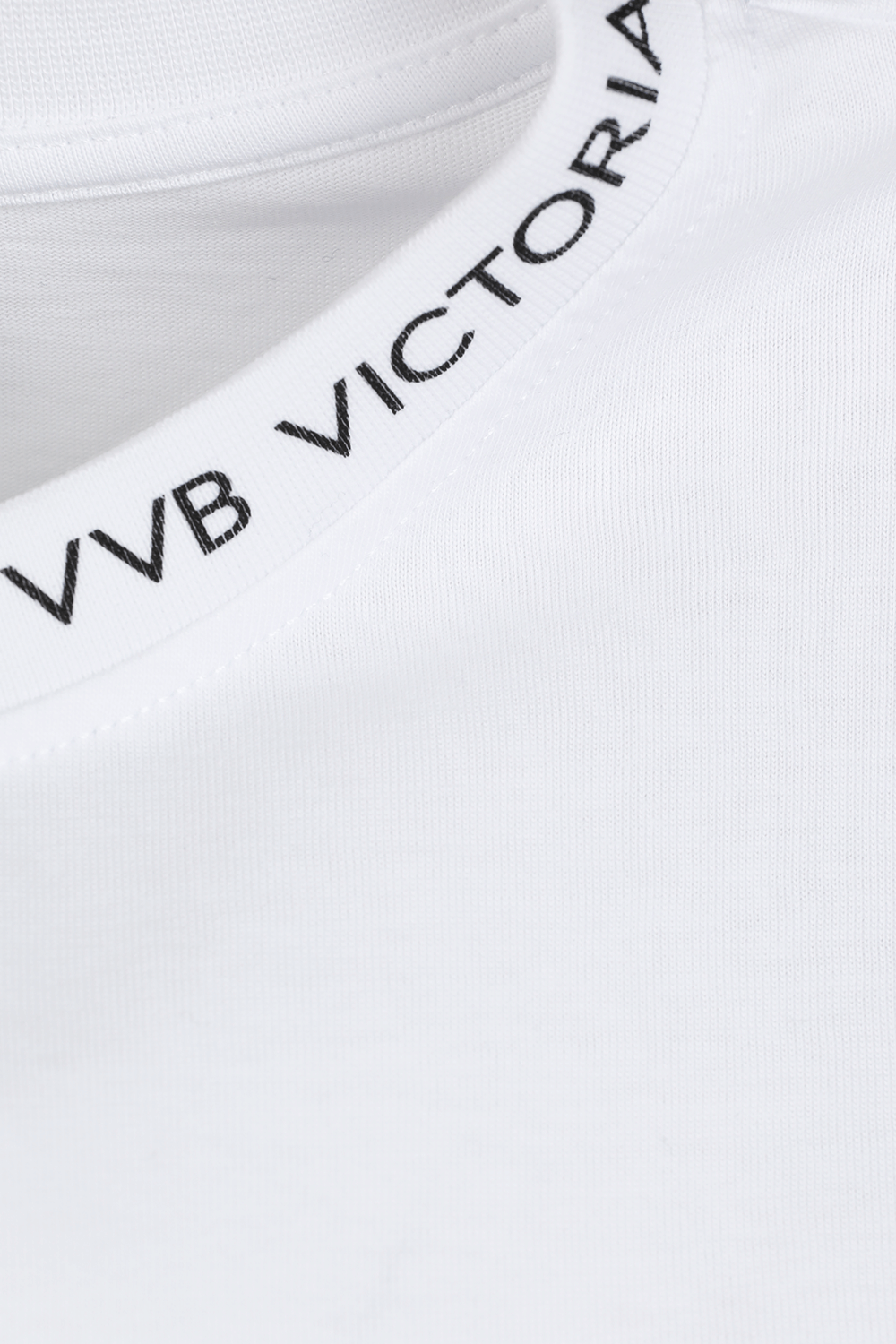 תמונה אחורית של Logo Rib T-Shirt in White VICTORIA BY VICTORIA BECKHAM