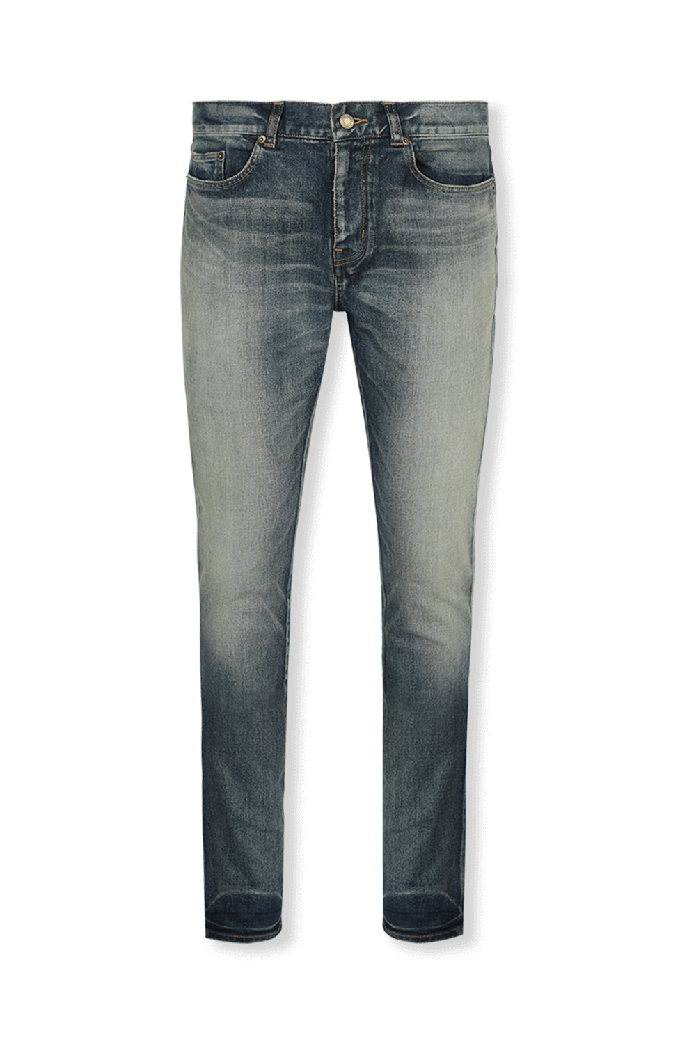 תמונה קידמית של Skinny Medium Waist Jeans In Light Blue SAINT LAURENT