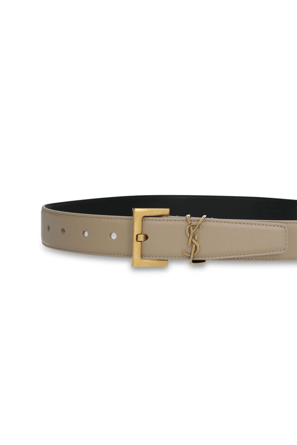 תמונת תקריב של חגורת עור SAINT LAURENT