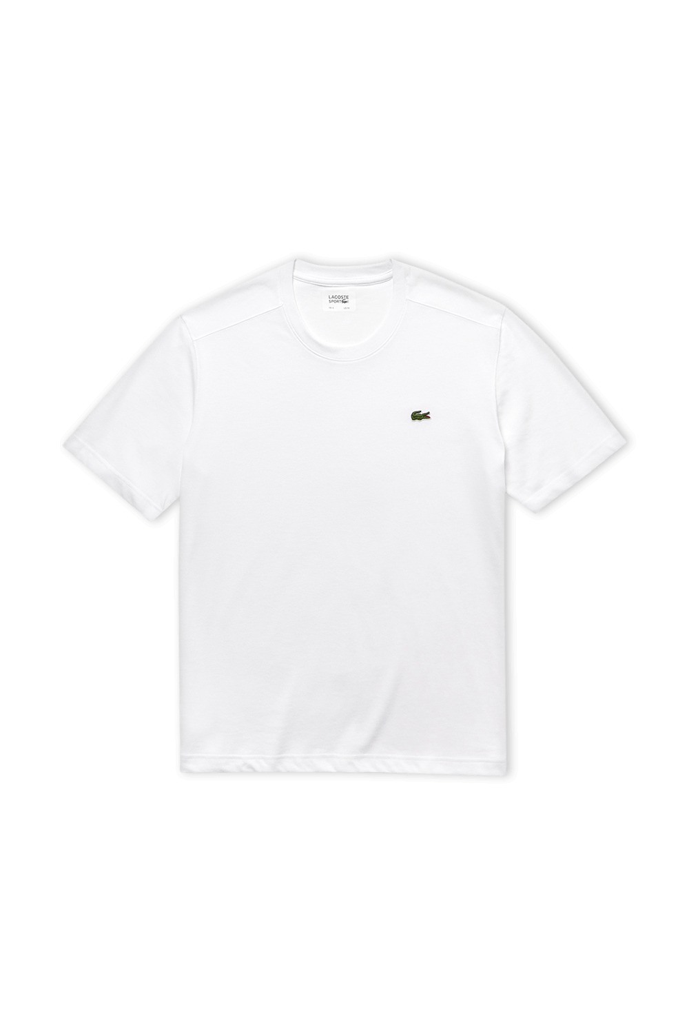 תמונה קידמית של חולצת לוגו טי לבנה LACOSTE