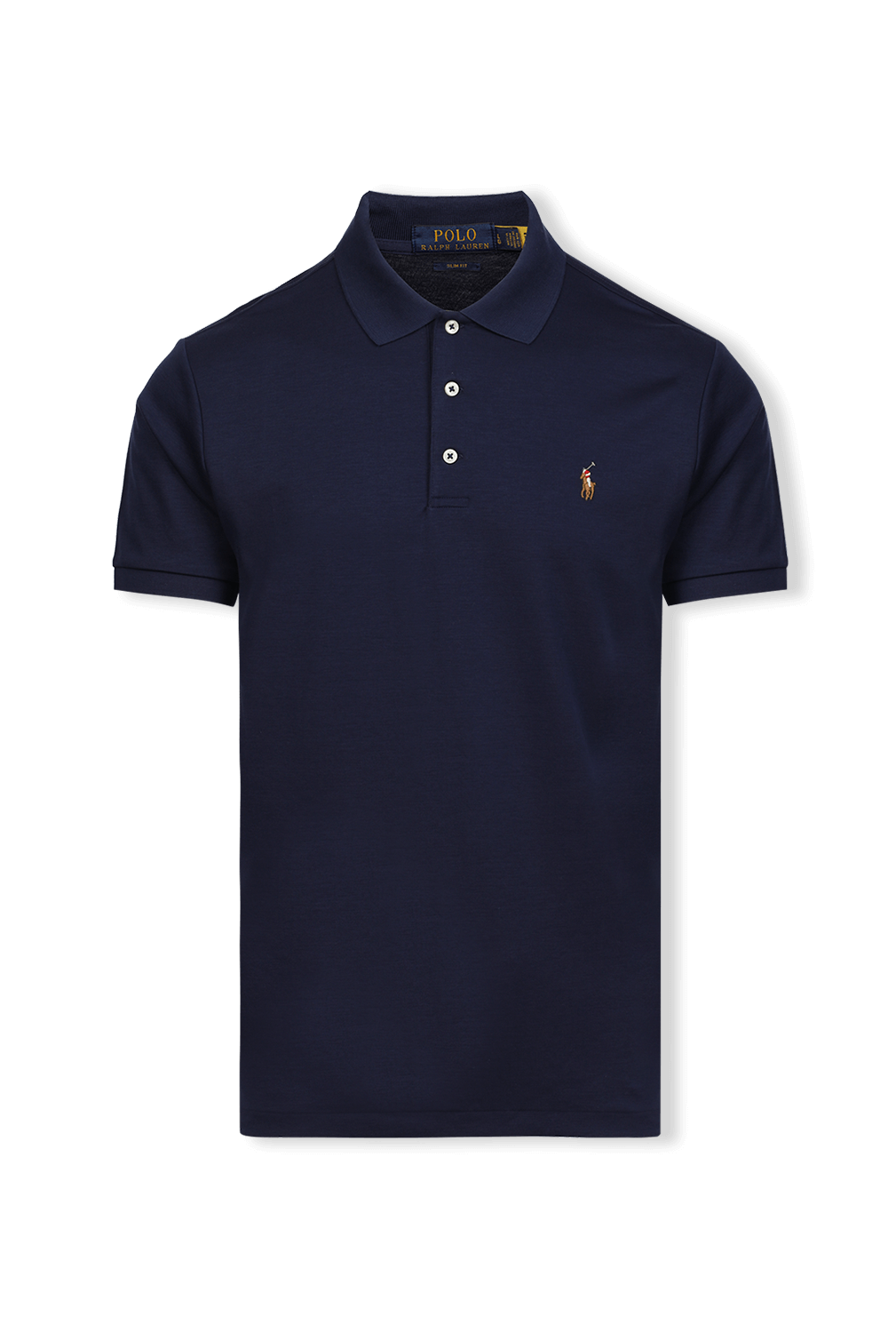 תמונה קידמית של חולצת פולו קצרה עם לוגו רקום POLO RALPH LAUREN