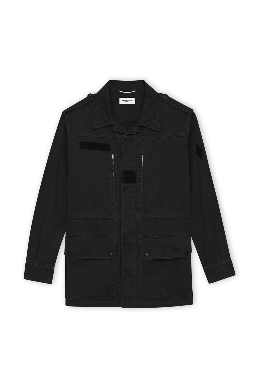 תמונה קידמית של מעיל פארקה מבד גברדין SAINT LAURENT