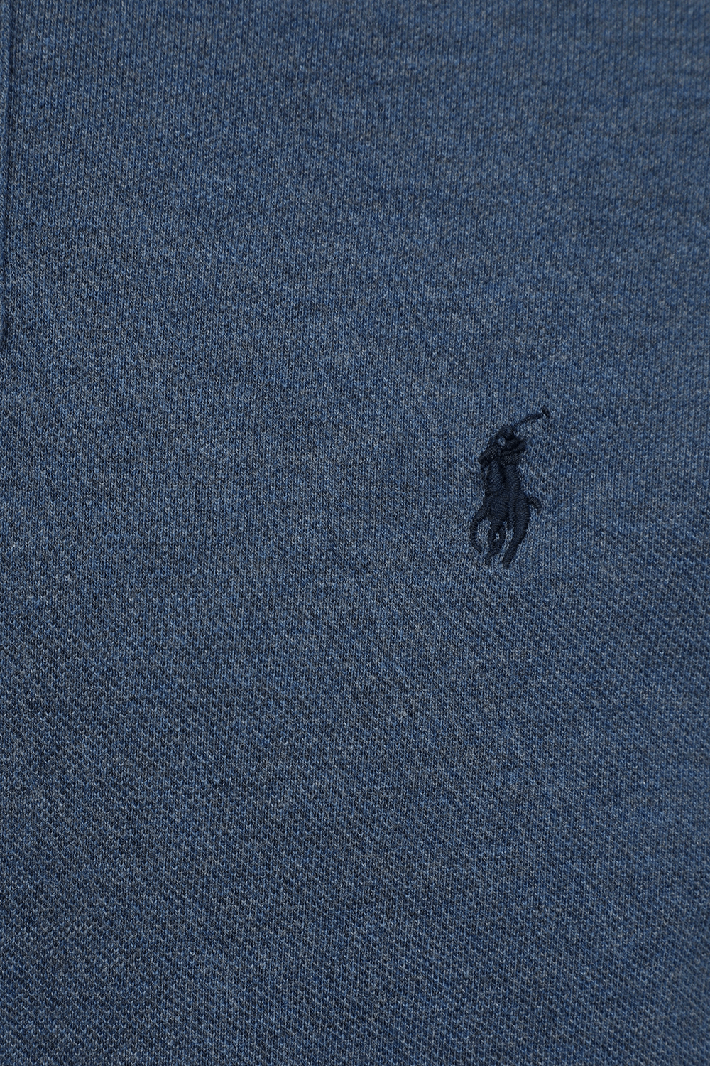תמונה אחורית של Short Sleeves Knit Polo Shirt in Royal Blue