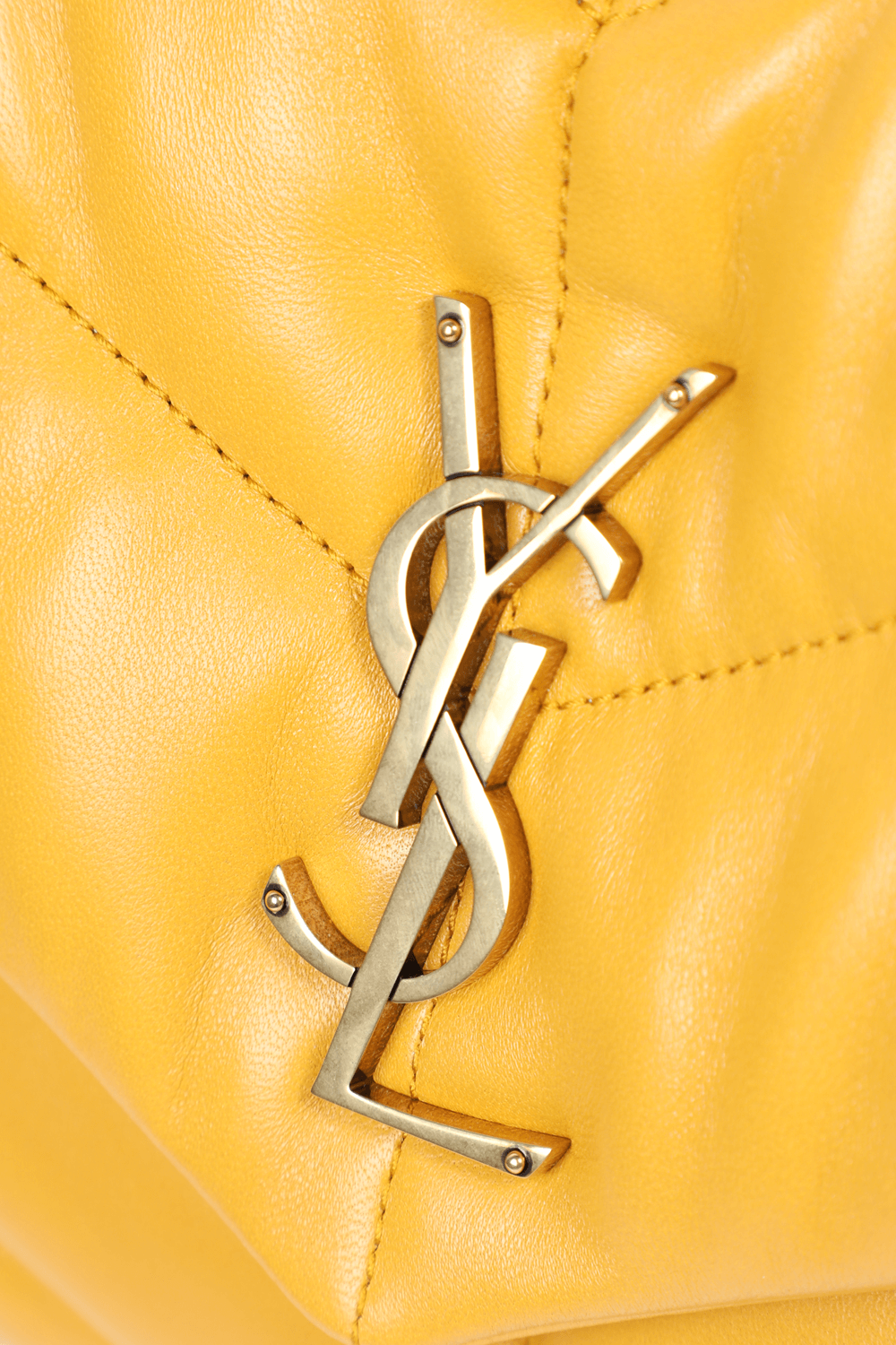 תמונת פנים של Puffer Small Bag in Mustard Leather SAINT LAURENT