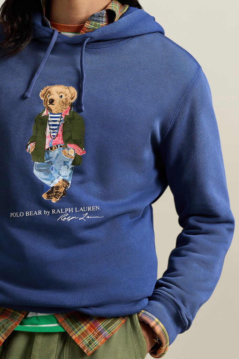 תמונת תקריב דוגמן של סווטשירט קפוצ'ון POLO RALPH LAUREN