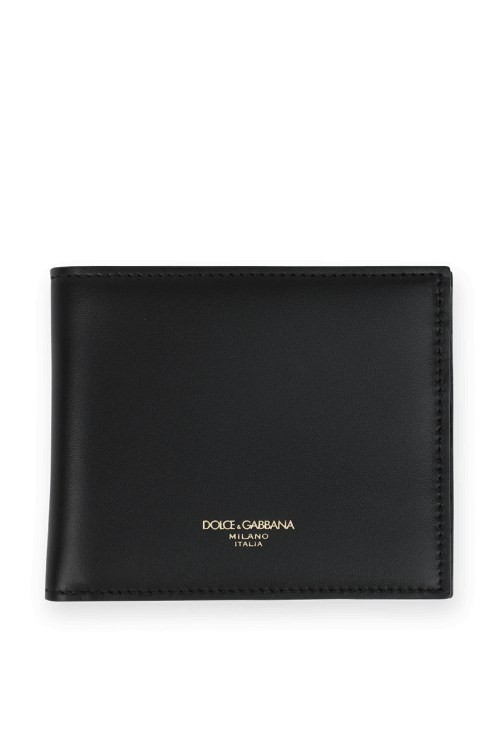 תמונה קידמית של Bifold Leather Wallet in Black DOLCE & GABBANA