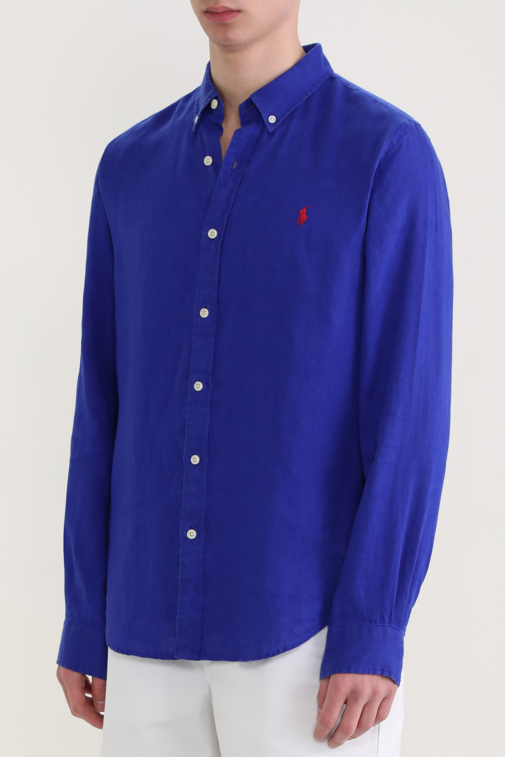 תמונת דוגמן קידמית של חולצה מכופתרת מפשתן POLO RALPH LAUREN