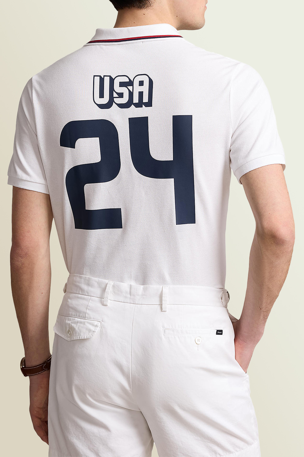 תמונת דוגמן אחורית של חולצת פולו קצרה POLO RALPH LAUREN